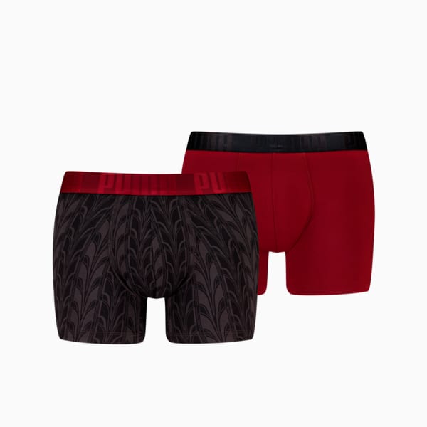 Pack de 2 bóxers para hombre PUMA, Burgundy, large-MEX