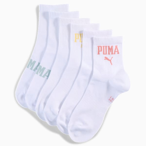 Medias cortas de caña media con logo unisex (pack de 3), white combo, large-ARG