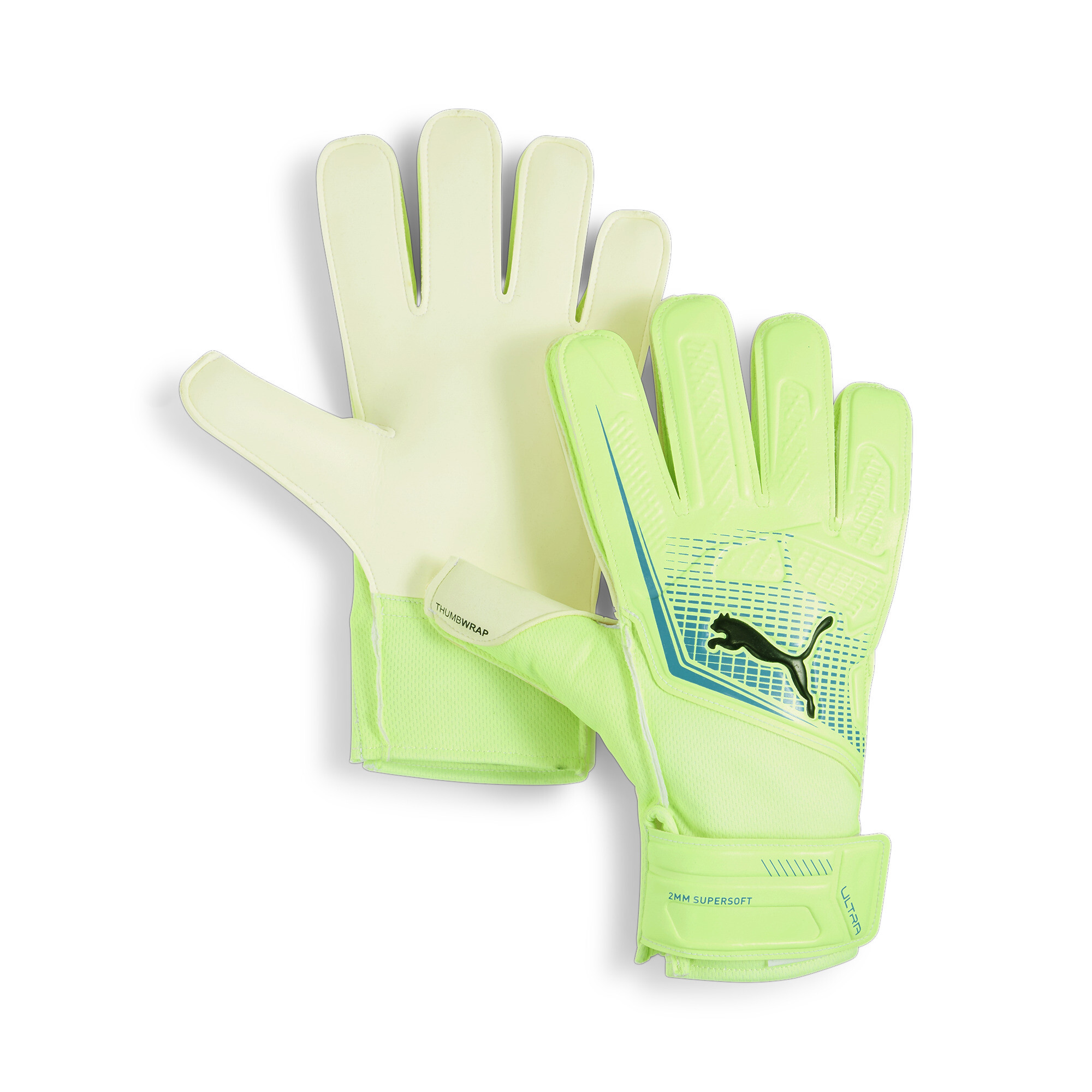 Men's PUMA ULTRA PLAY RC Goalkeeper Gloves In Yellow, Size UK 7, Palm/latex Backhand/Latex Wrist