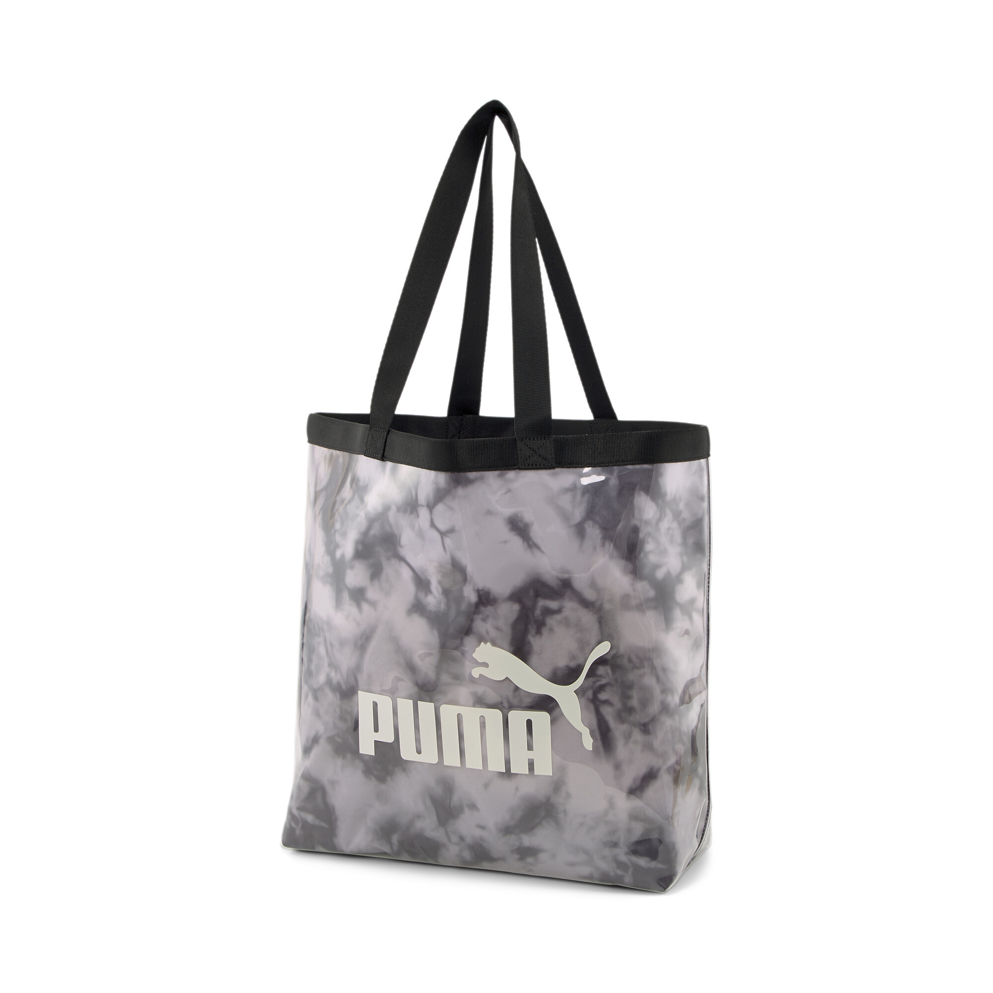 Women's PUMA Core Transparent Tote Bag In Black