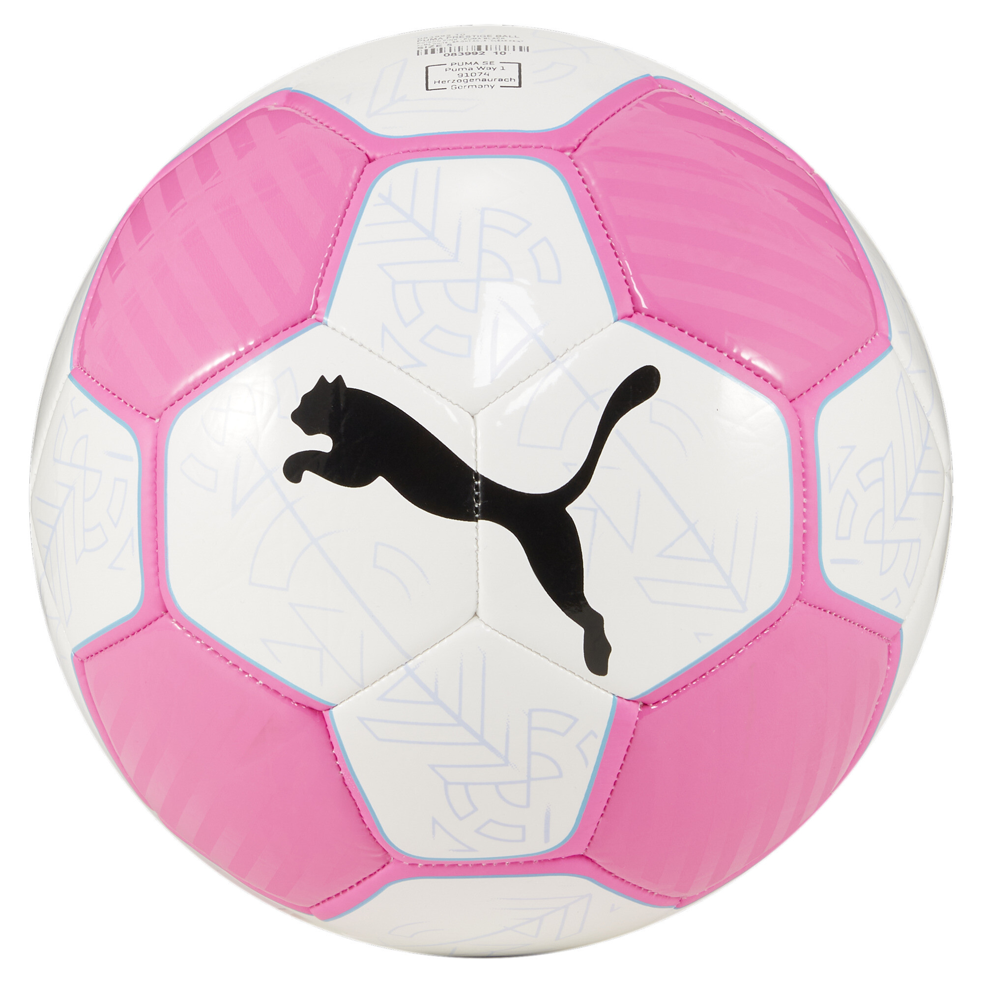 Men's PUMA Prestige Football In White/Pink, Size UK 3