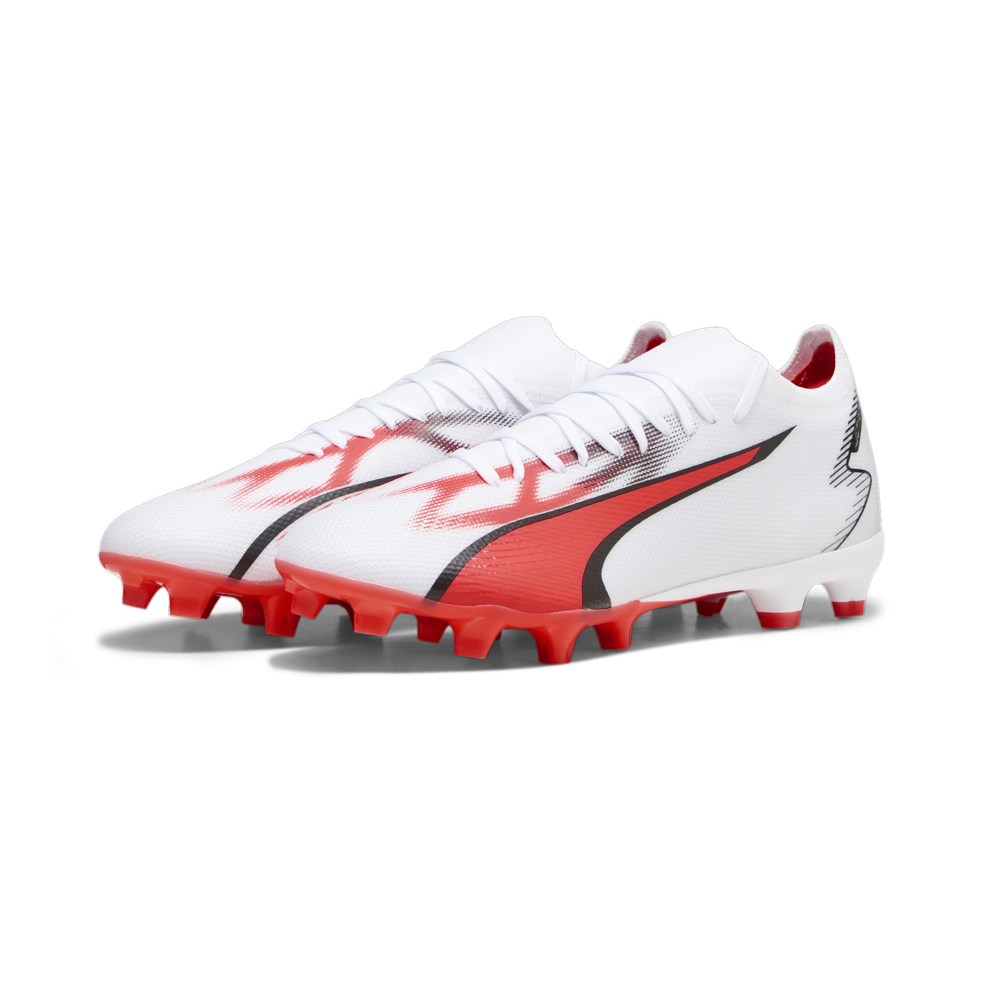 Men's PUMA ULTRA MATCH FG/AG Football Boots In White, Size EU 45