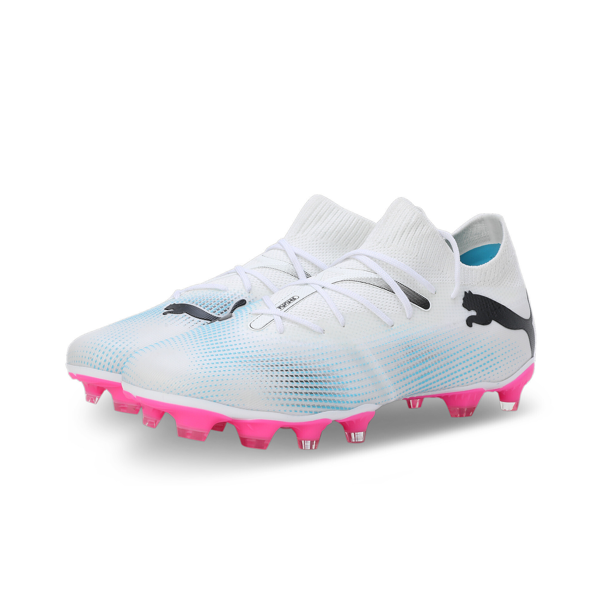 Women's PUMA FUTURE 7 MATCH FG/AG Football Boots In White/Pink, Size EU 35.5