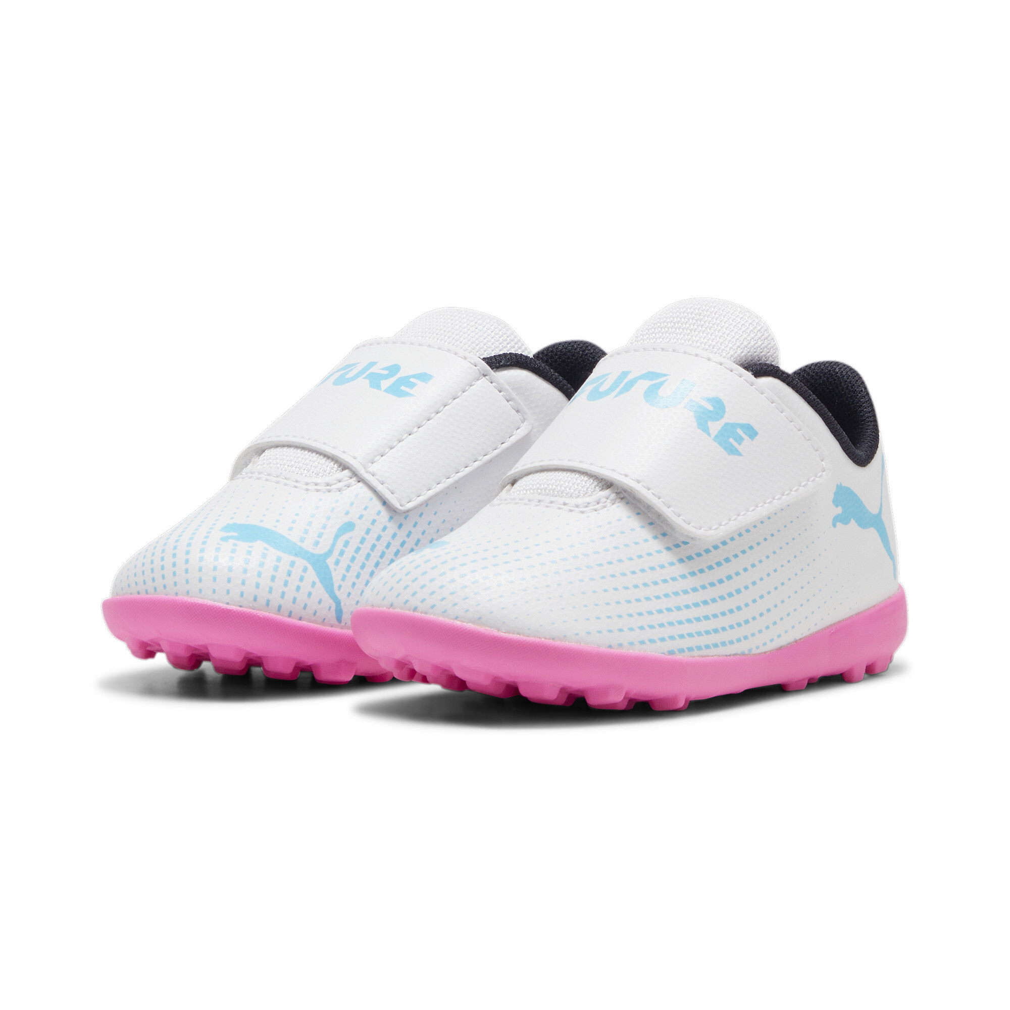 Kids' PUMA FUTURE 7 PLAY TT Toddlers' Football Boots In White/Pink, Size EU 26