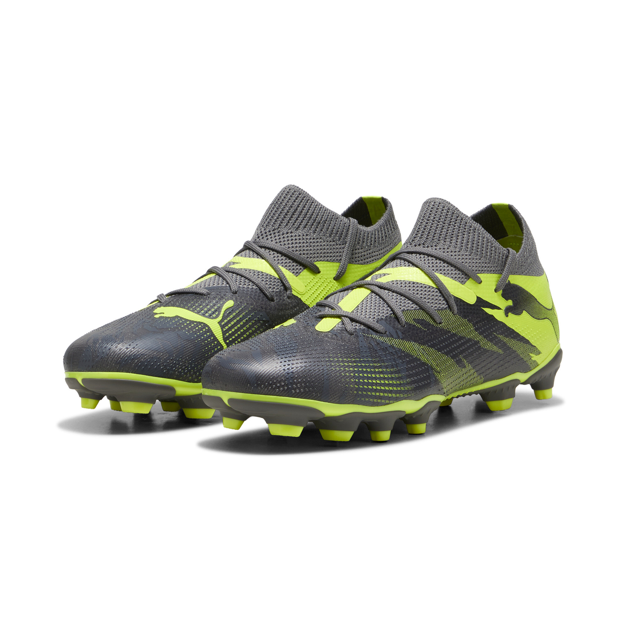 PUMA FUTURE 7 Match Rush Youth FG/AG Football Boots In Gray, Size EU 28