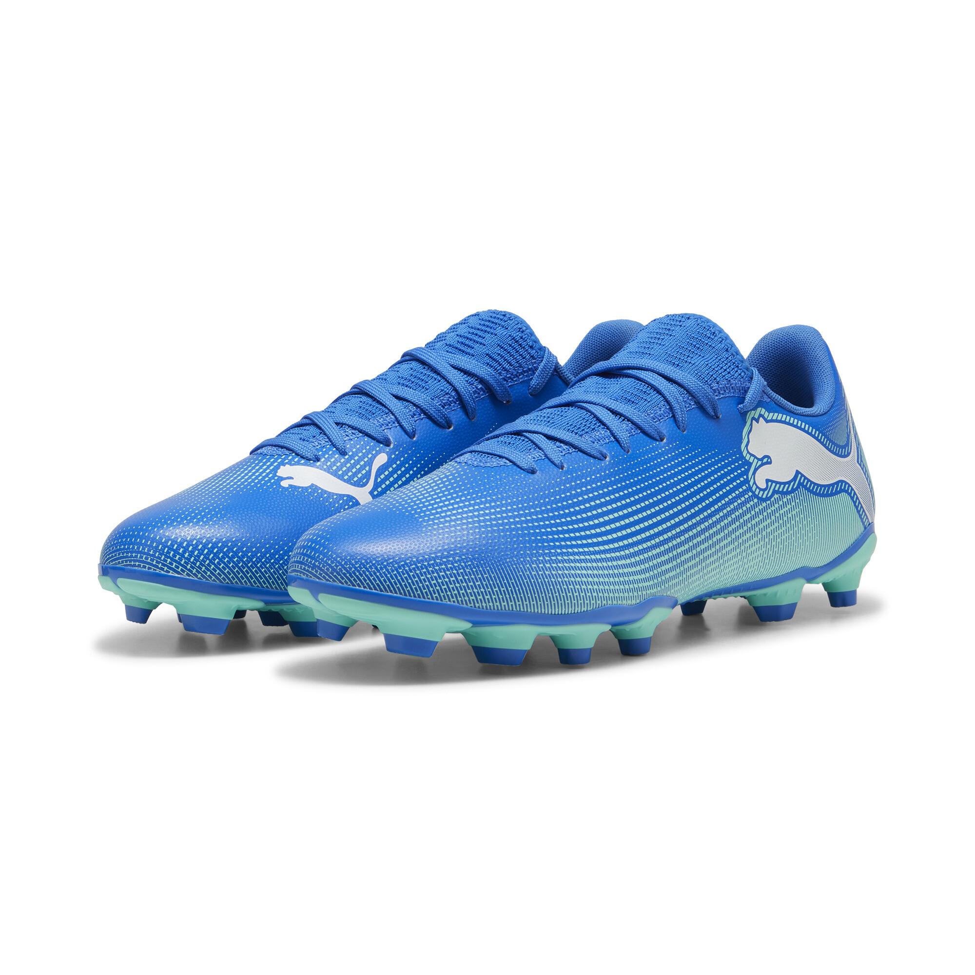 Men's PUMA FUTURE 7 PLAY FG/AG Football Boots In Blue, Size EU 40.5