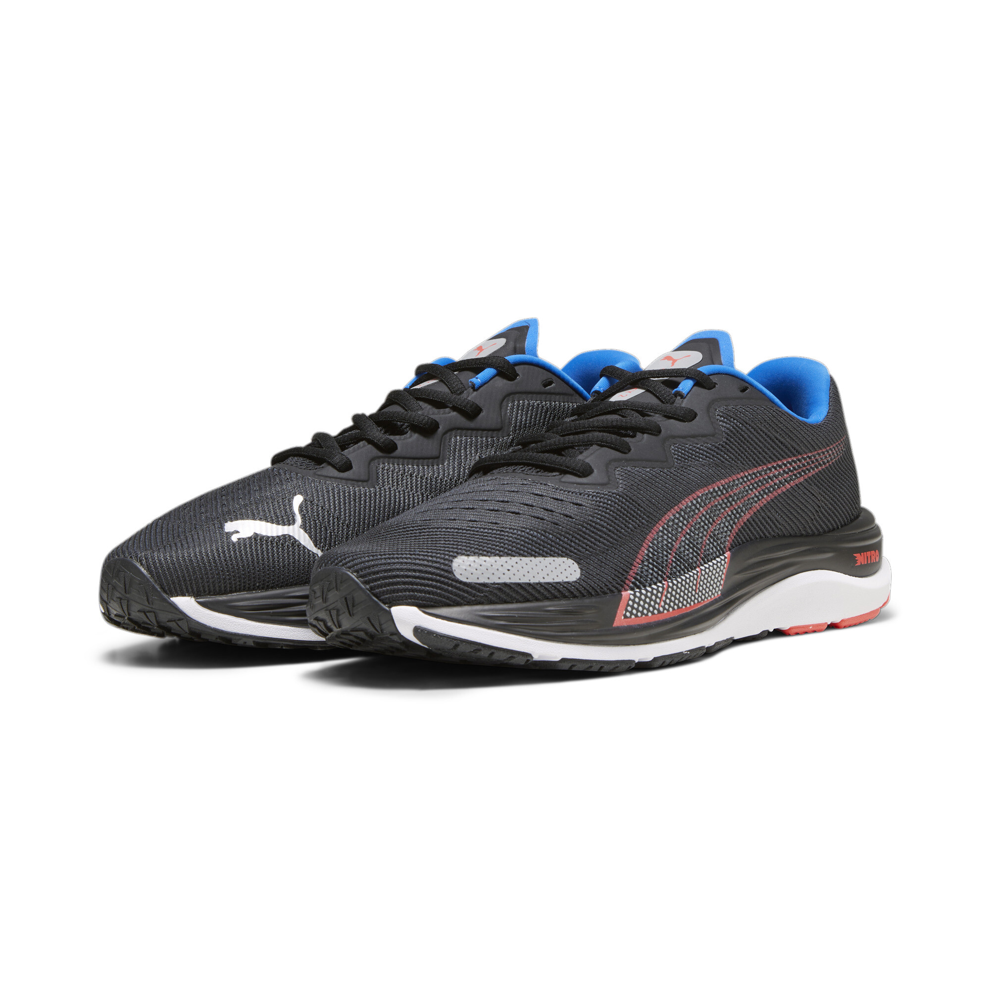 Men's PUMA Velocity NITRO™ 2 Running Shoes In Black, Size EU 39