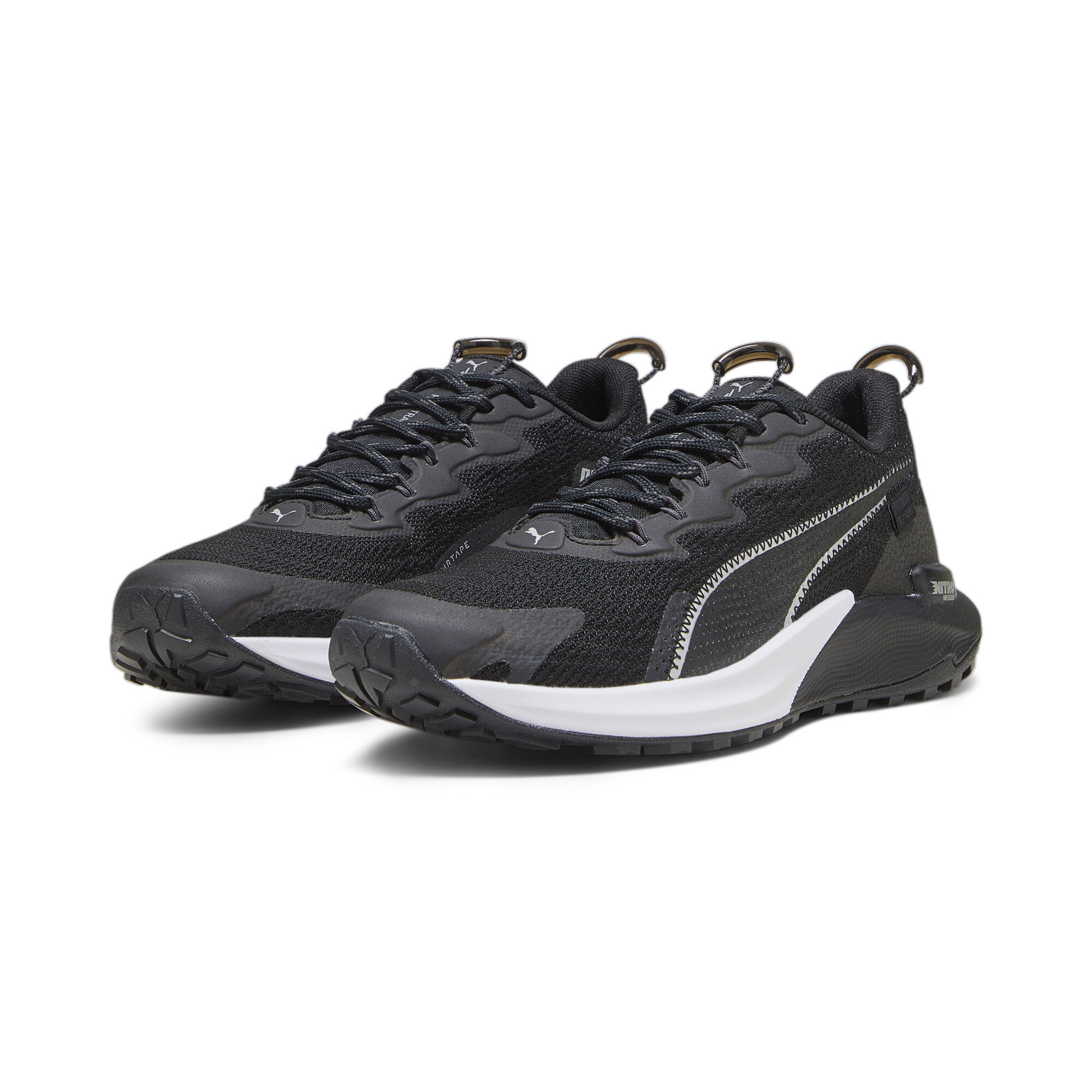 Women's PUMA Fast-Trac NITRO 2 Trail Running Shoes In Black, Size EU 40.5
