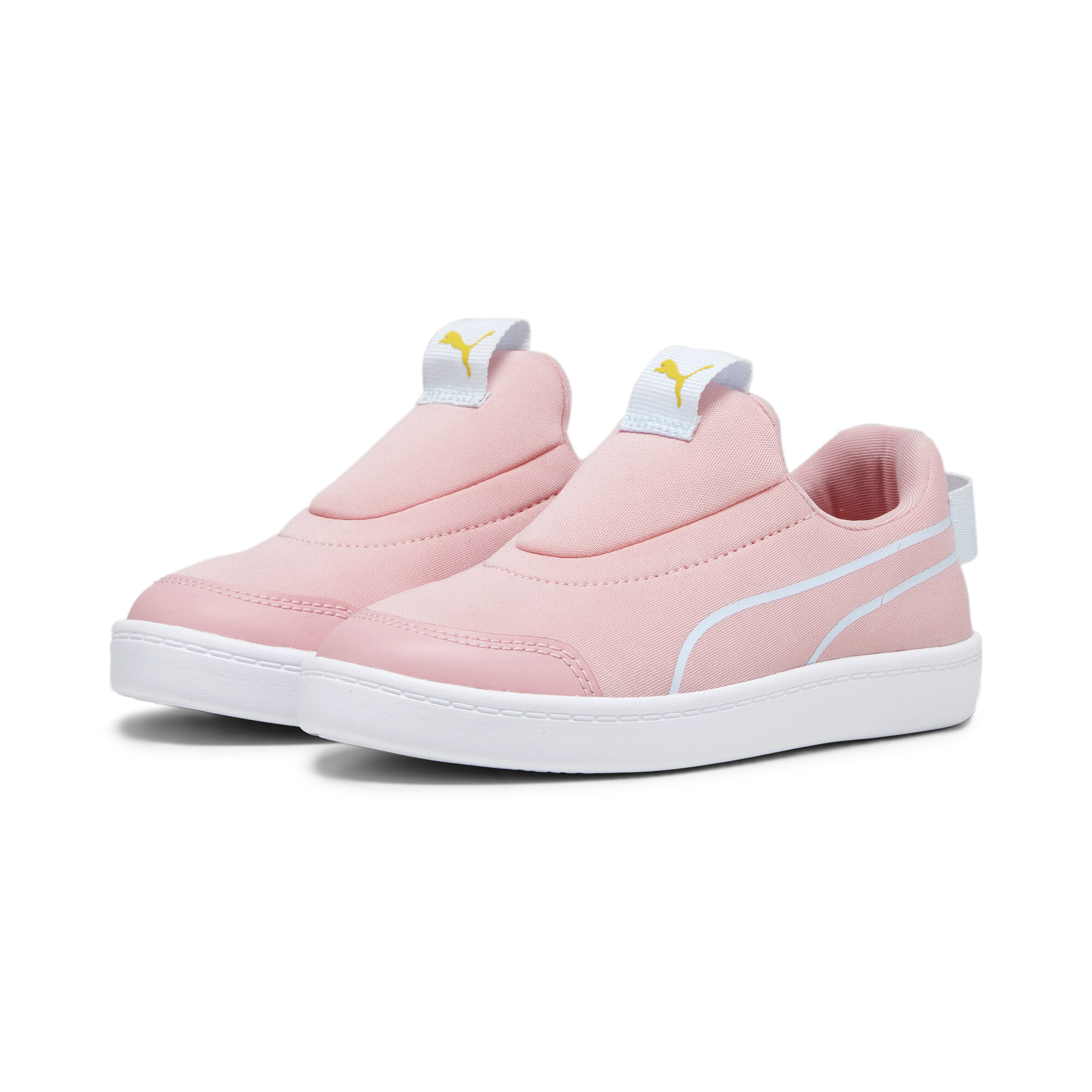 Kids' PUMA Courtflex V2 Slip-On Trainers In Pink, Size EU 33