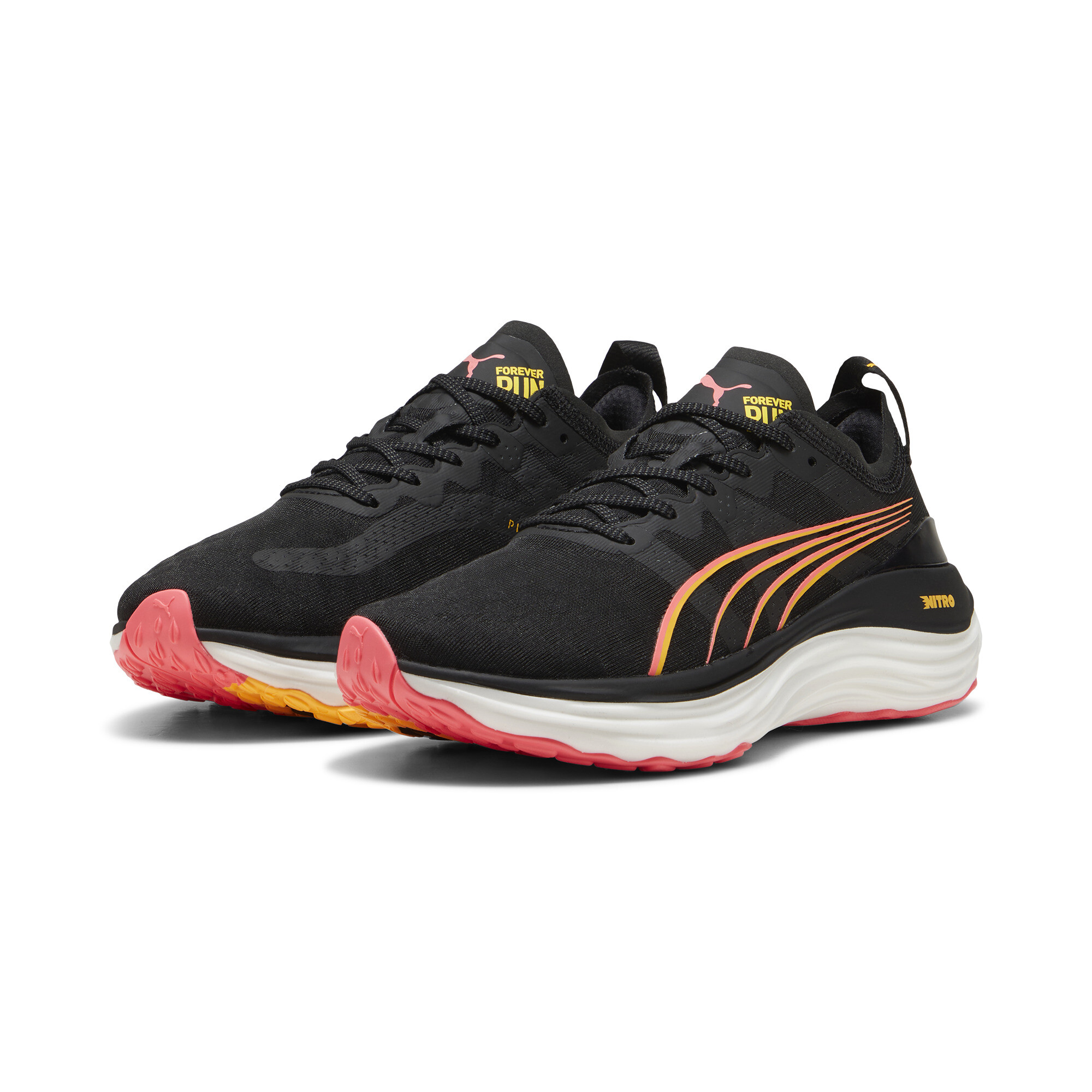 Women's PUMA ForeverRun NITRO™ Running Shoes In Black, Size EU 38