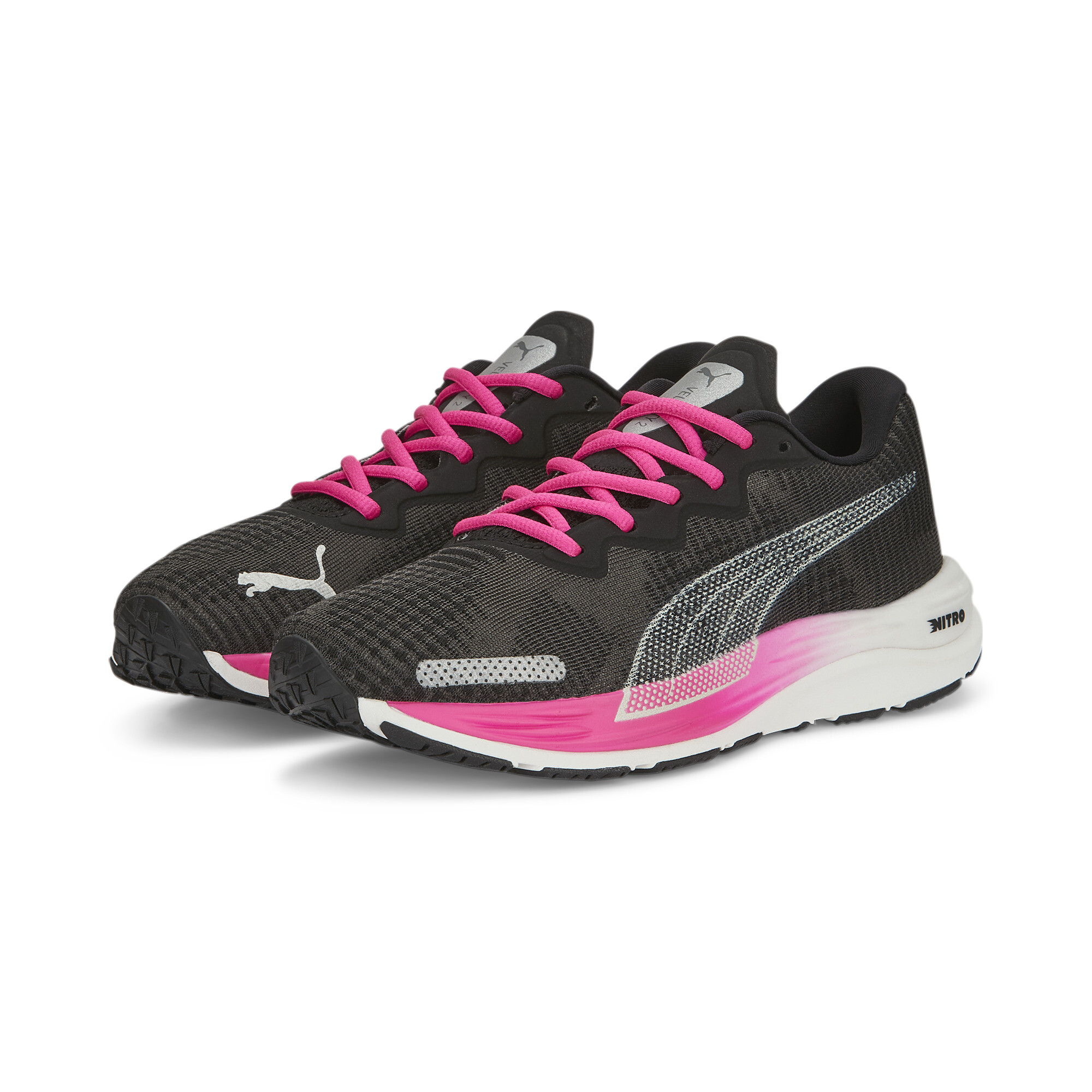 Women's PUMA Velocity NITRO 2 Fade Running Shoes Women In Black, Size EU 36