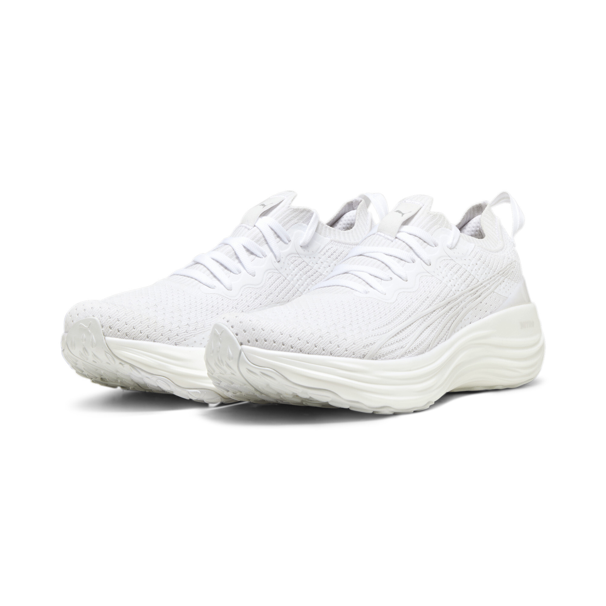 Men's PUMA ForeverRun NITRO Knit Running Shoes In White, Size EU 47