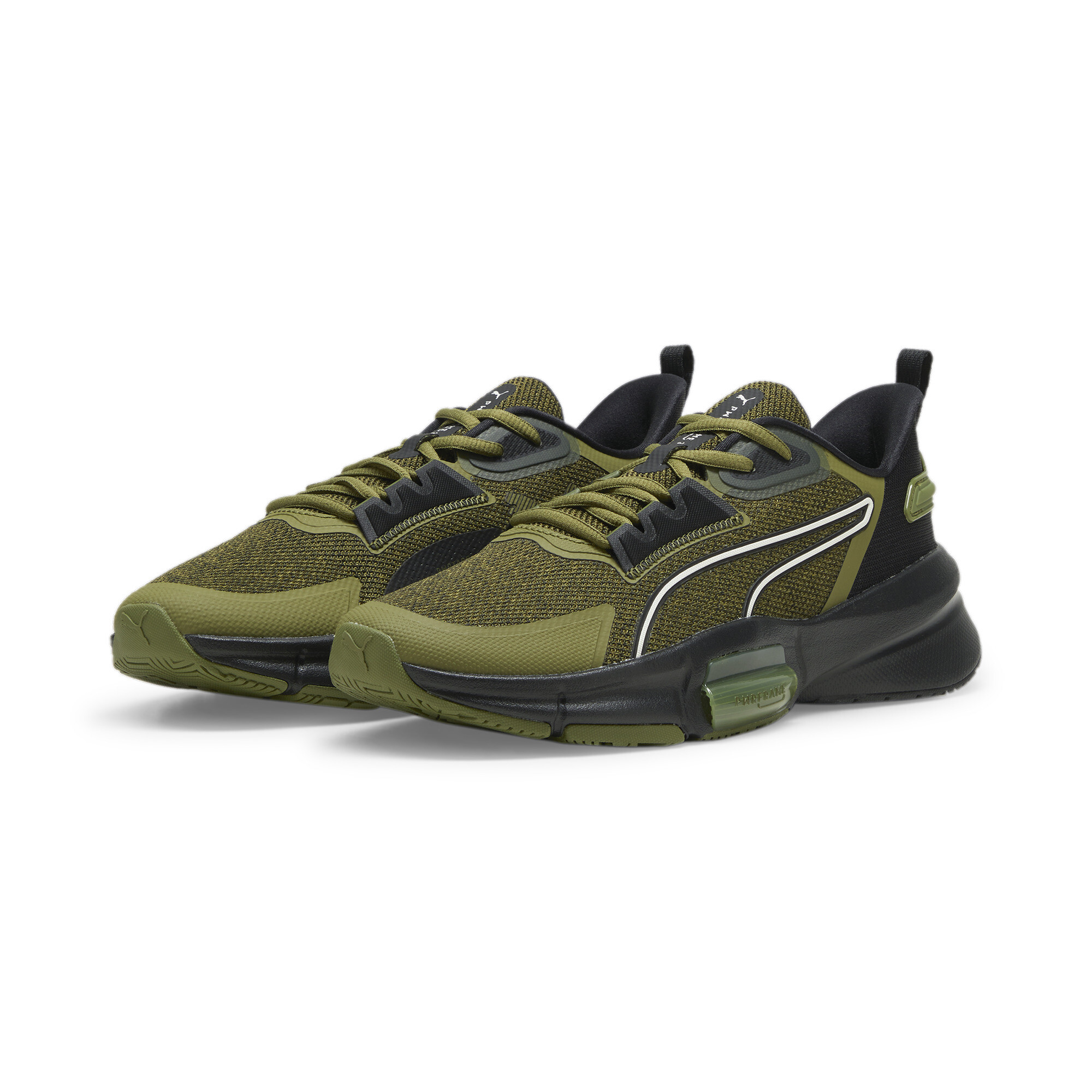 Men's PUMA PWRFrame TR 3 Neo Force Training Shoes In 40 - Green, Size EU 42.5