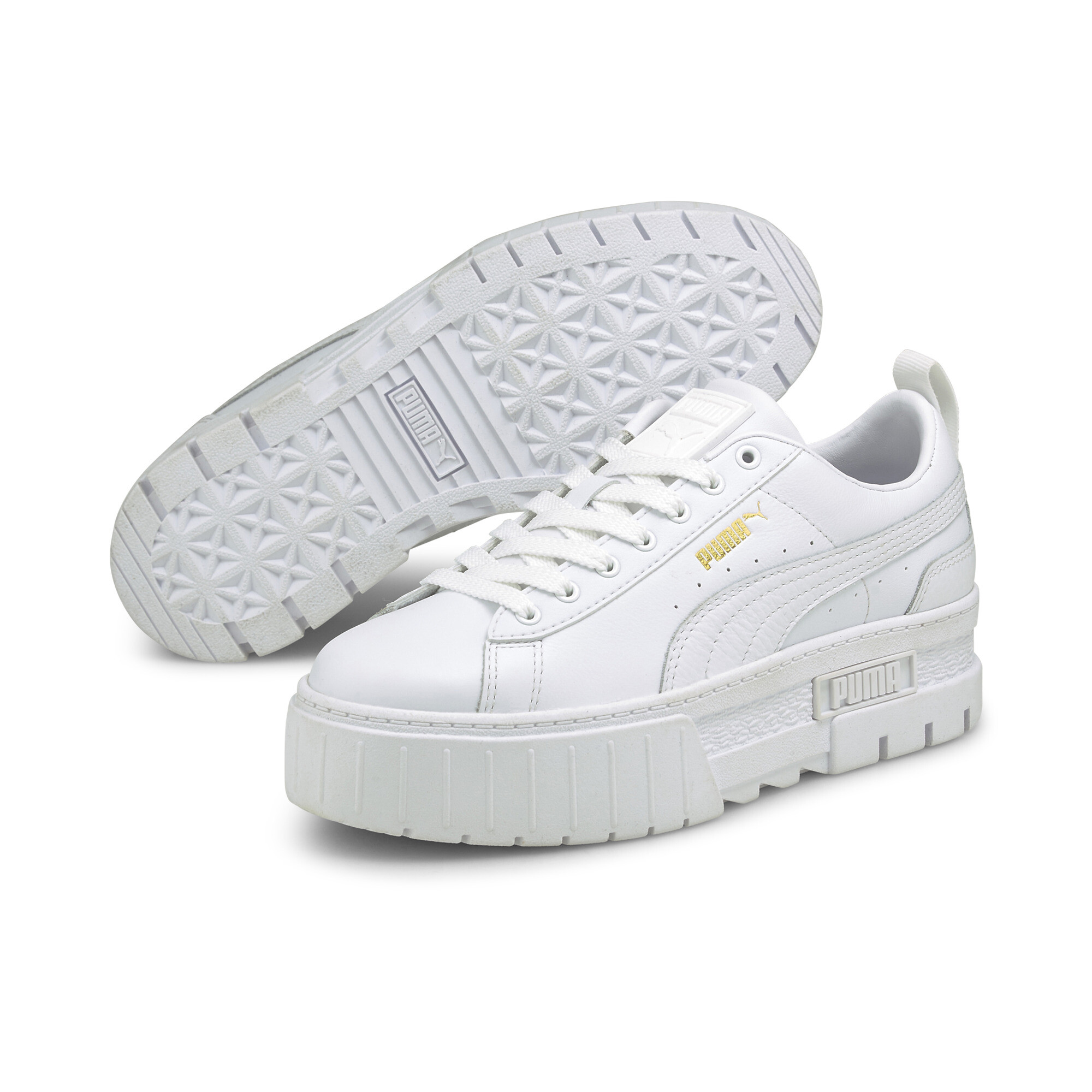 Women's PUMA Mayze Classic Trainers In White, Size EU 41