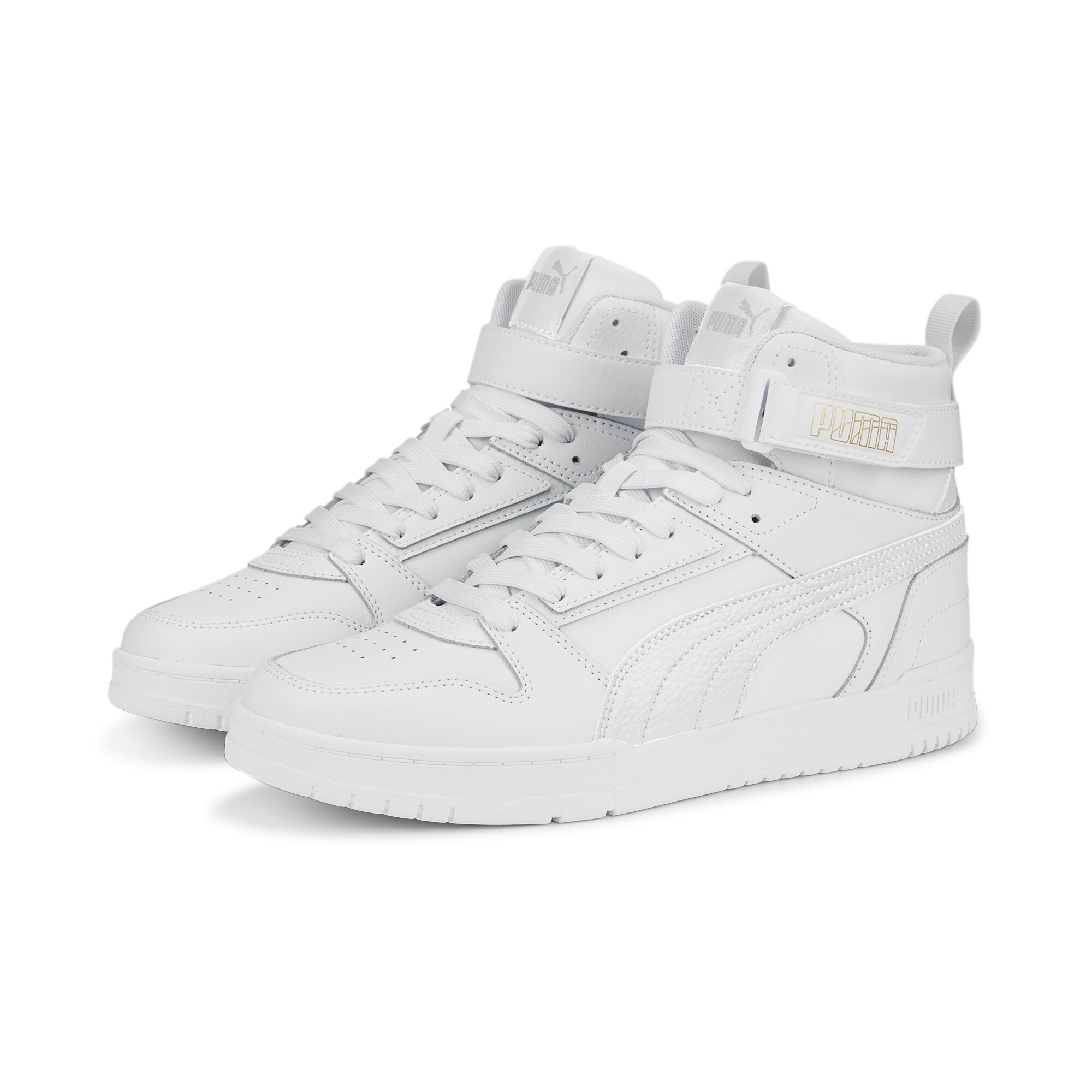 Men's PUMA RBD Game Sneakers In White/Gold, Size EU 47