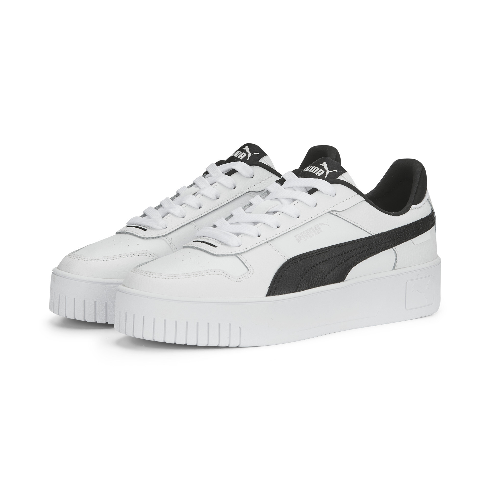 Women's PUMA Carina Street Sneakers Women In White/Silver, Size EU 39