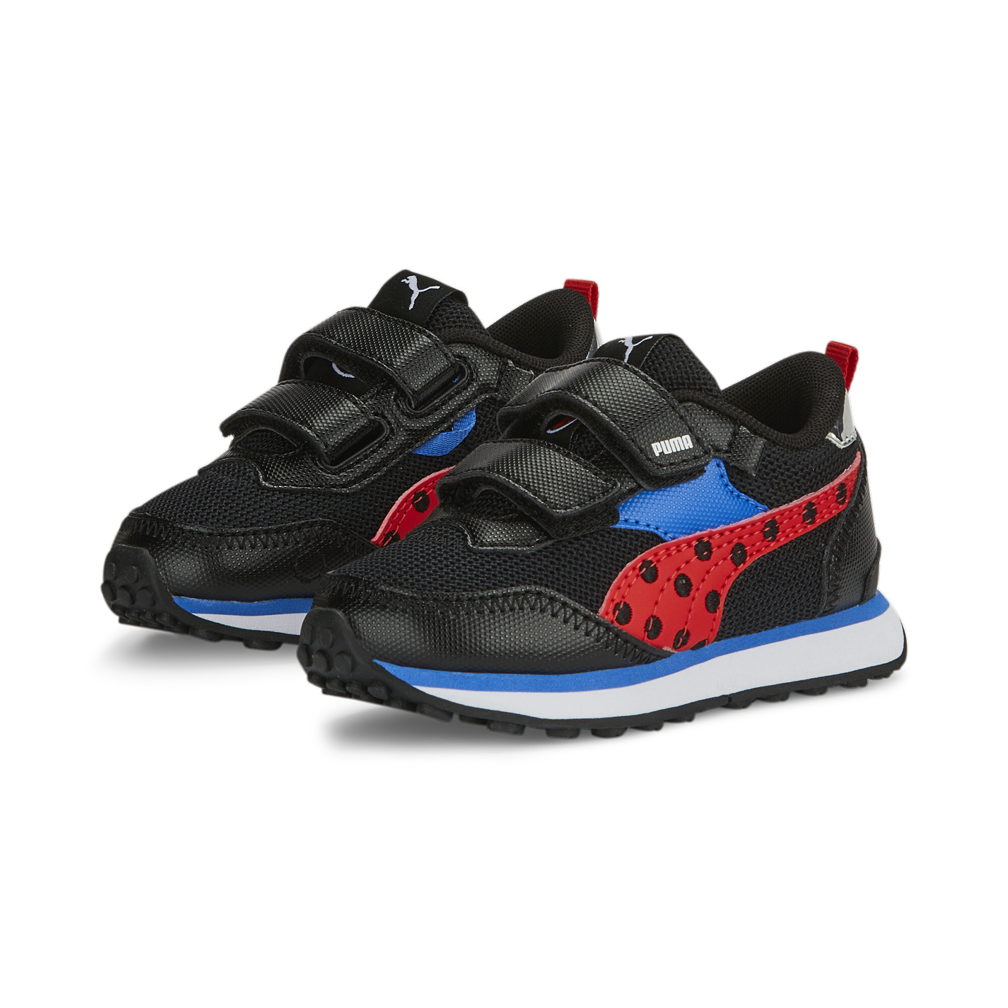 PUMA X MIRACULOUS Rider FV Hook-and-Loop Sneakers Babies In 10 - Black, Size EU 22