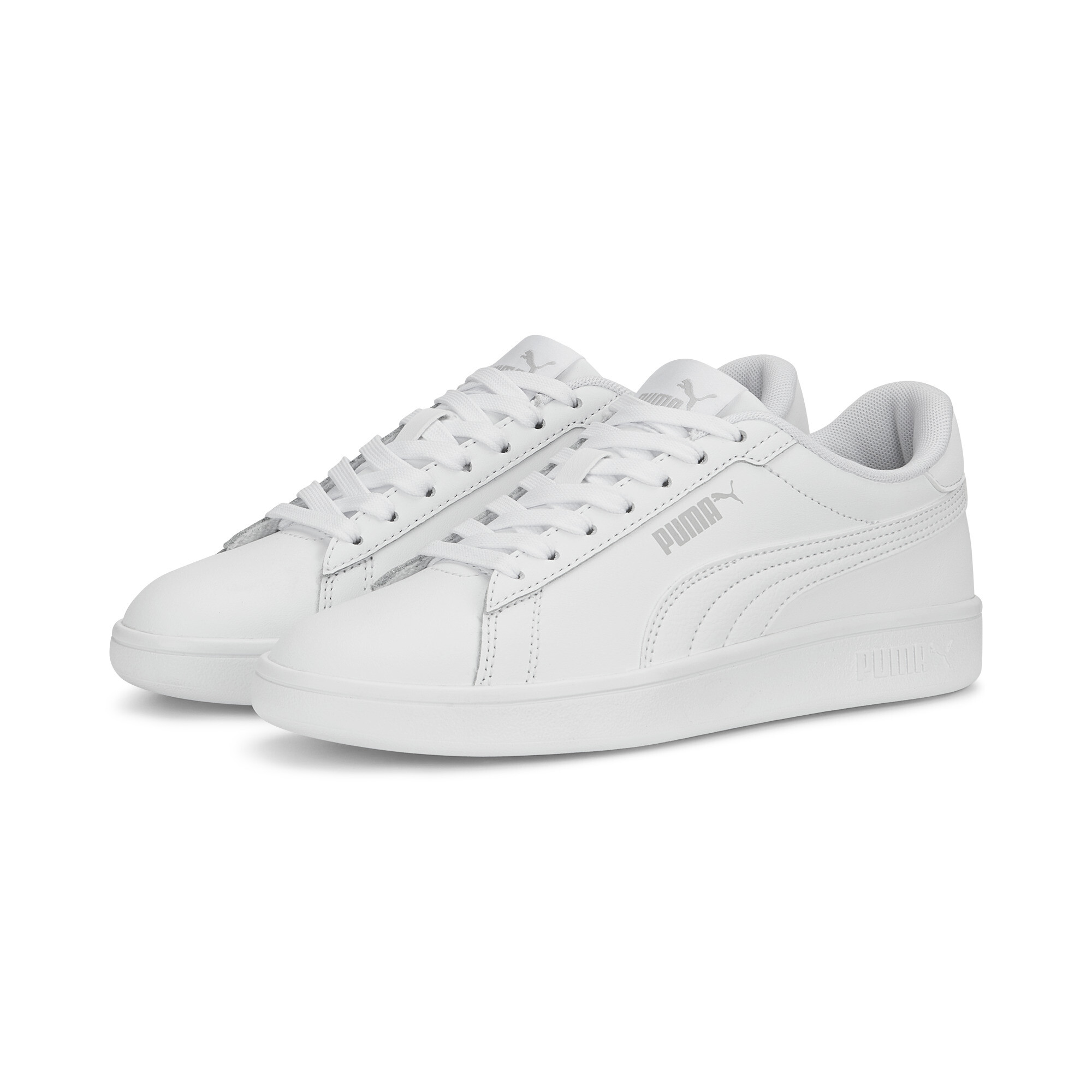 PUMA Smash 3. 0 Leather Sneakers Youth In White, Size EU 37