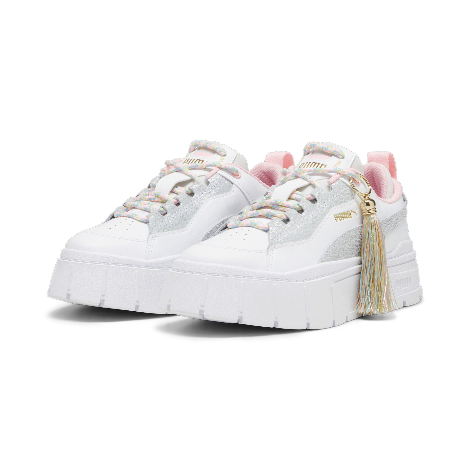 Women's PUMA Mayze Stack Fashion Sneakers In White, Size EU 40.5