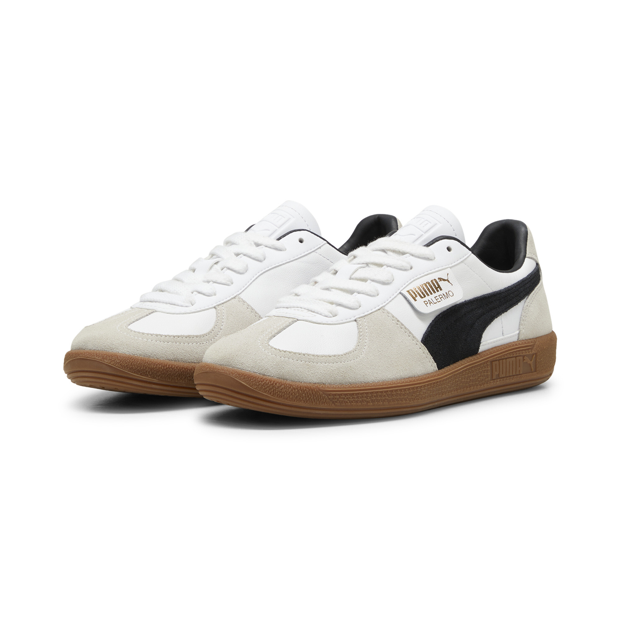 PUMA Palermo Leather Sneakers Unisex In White, Size EU 47