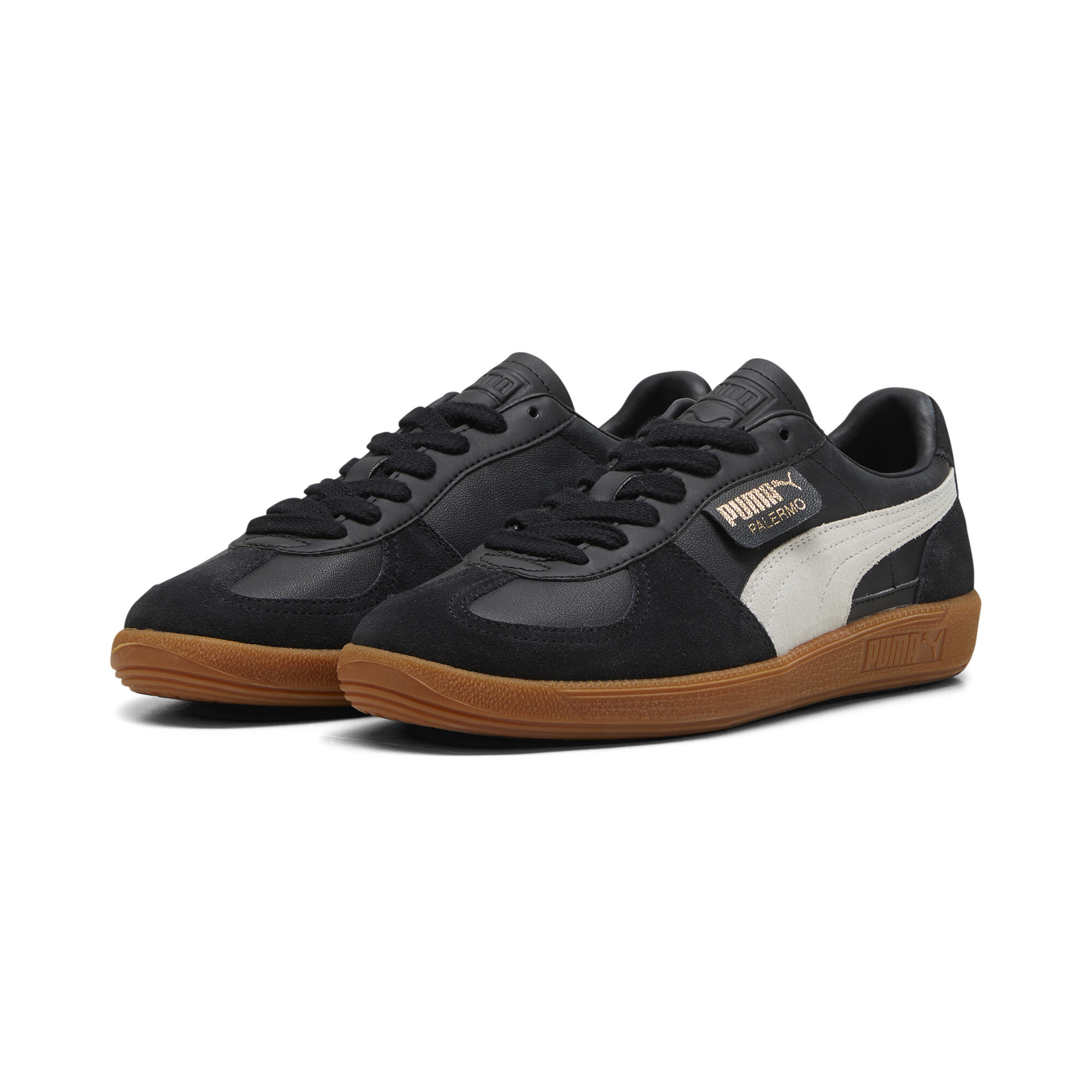 PUMA Palermo Leather Sneakers Unisex In Black, Size EU 47