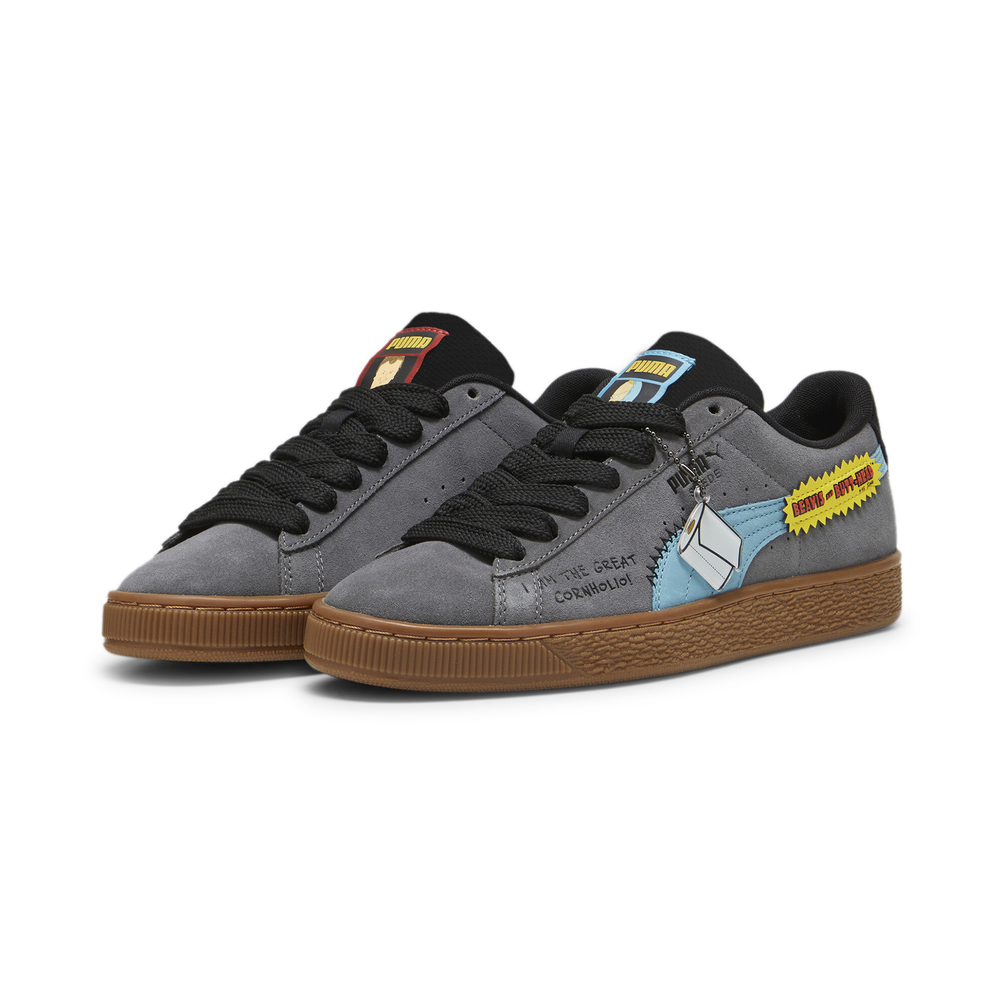 Kids' PUMA X BEAVIS AND BUTTHEAD Suede Sneakers In Gray, Size EU 37.5