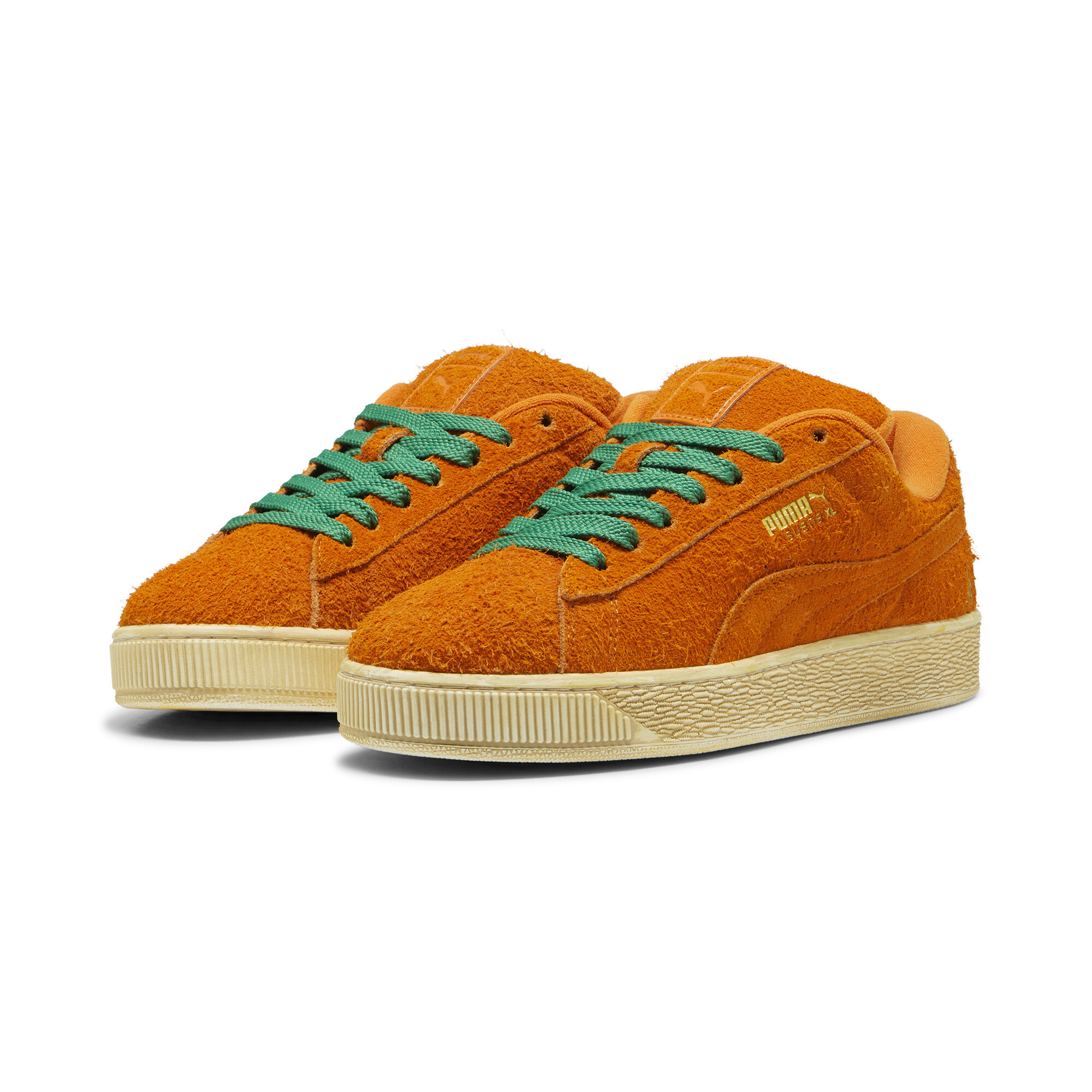 Kids' PUMA Suede XL CARROTS Sneakers In Orange, Size EU 42