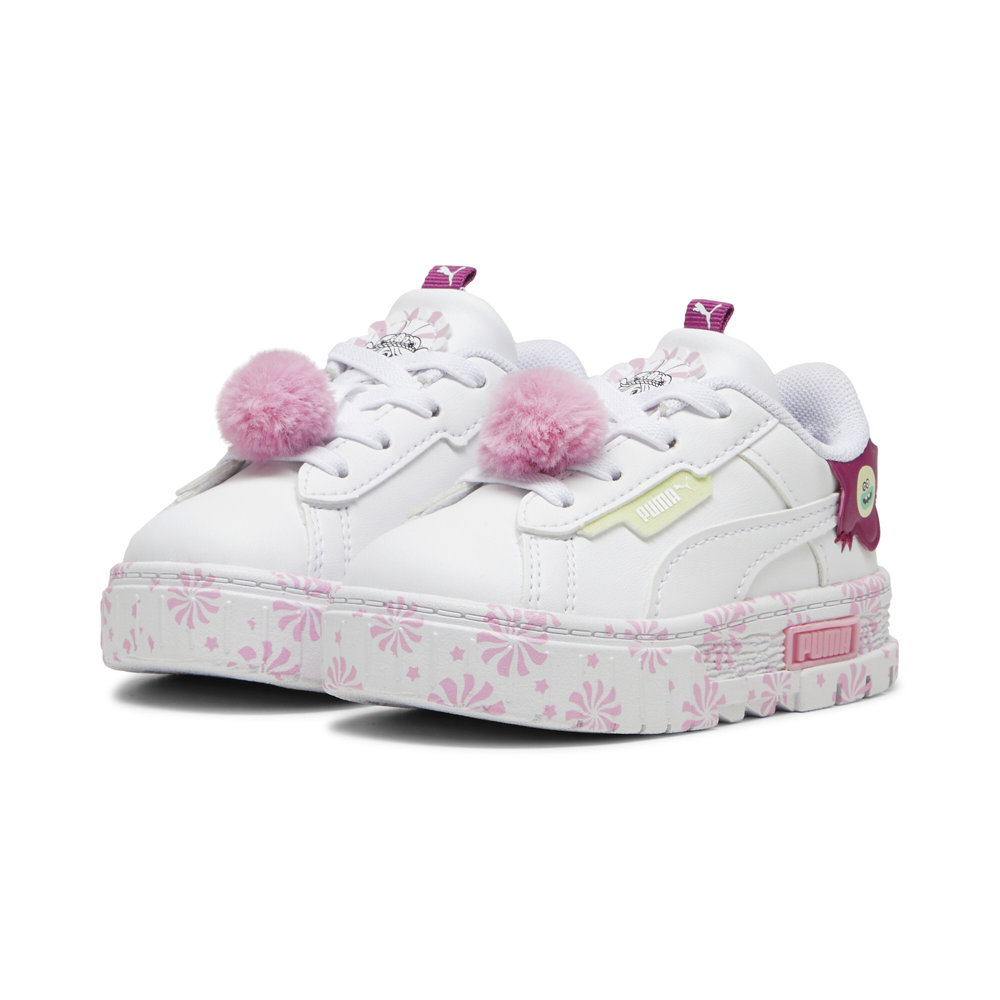 Kids' PUMA Mayze Crashed Trolls 2 Sneakers Toddler In White, Size EU 25