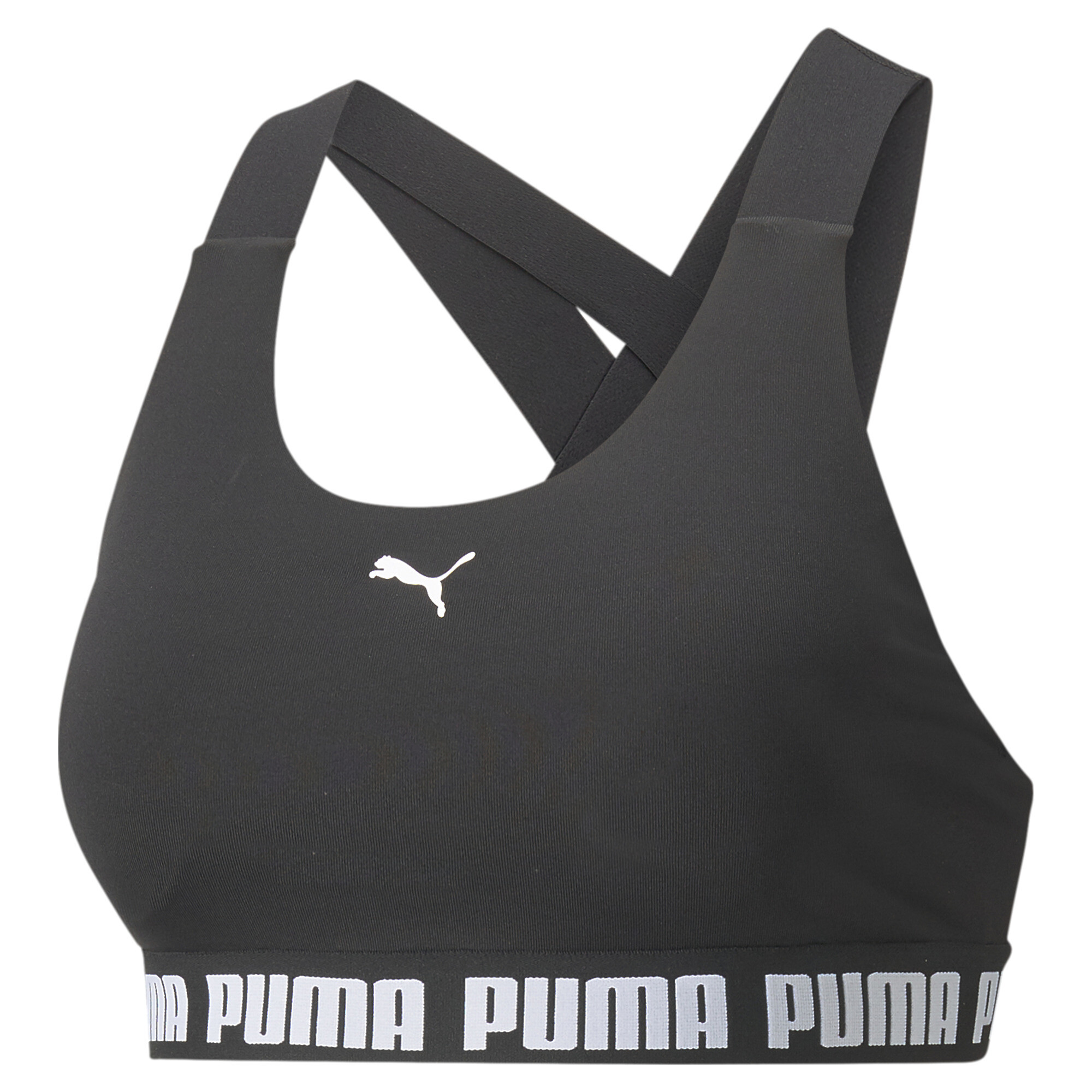 Women's PUMA Feel It Mid-Impact Training Bra In Black, Size XS