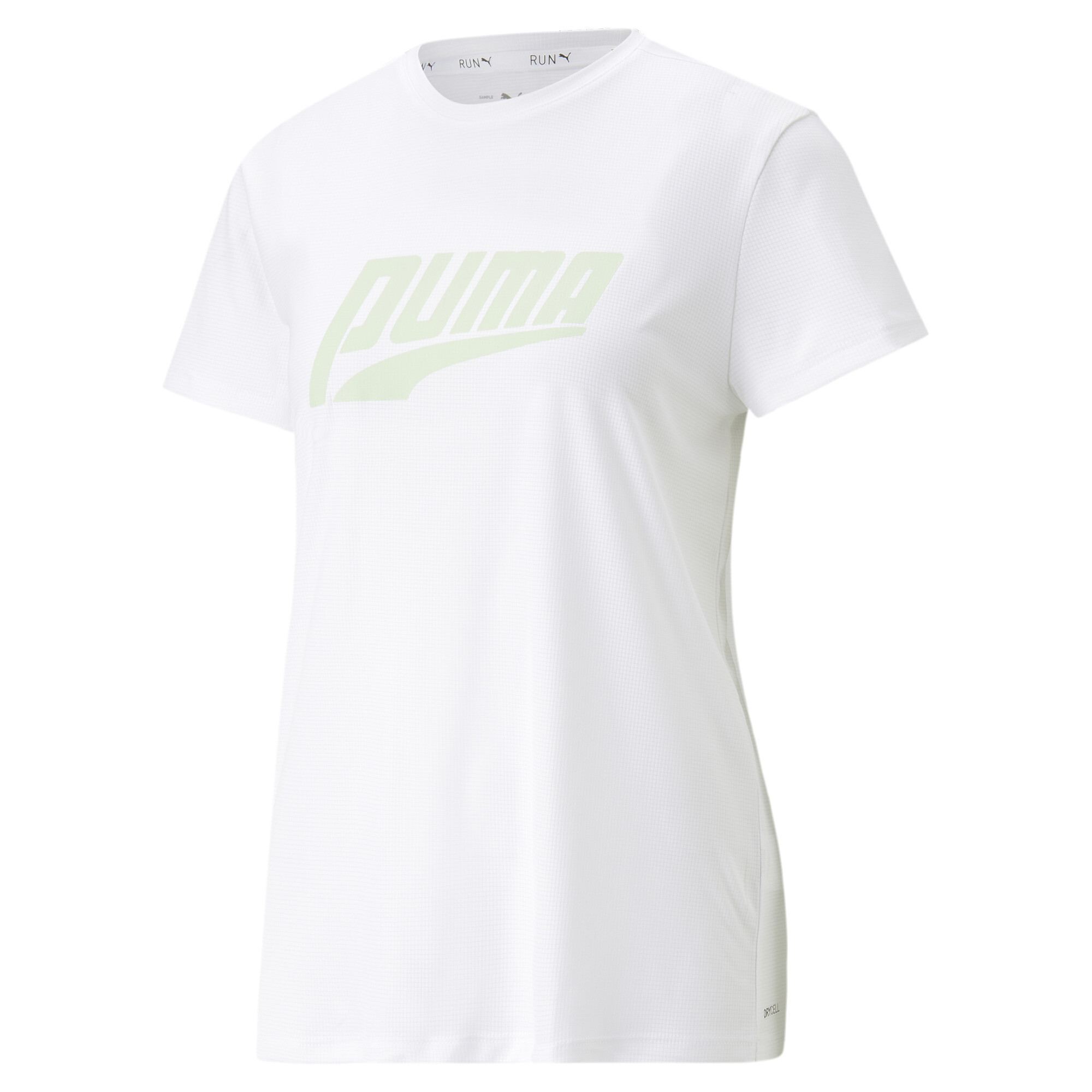 Women's PUMA RUN Short Sleeve Logo Running T-Shirt Women In White, Size Small