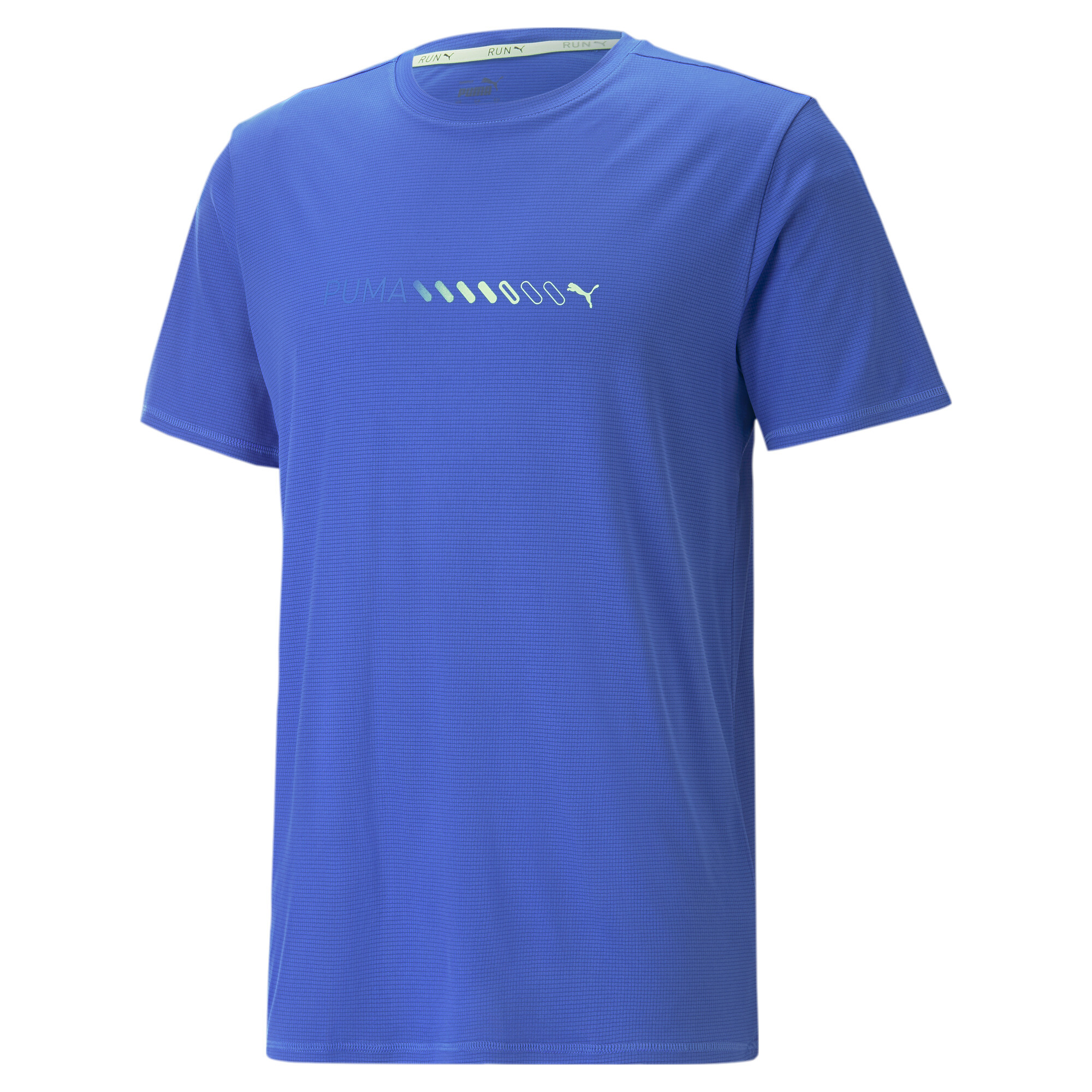 Men's PUMA Run Favourite Logo T-Shirt Men In 80 - Blue, Size XS