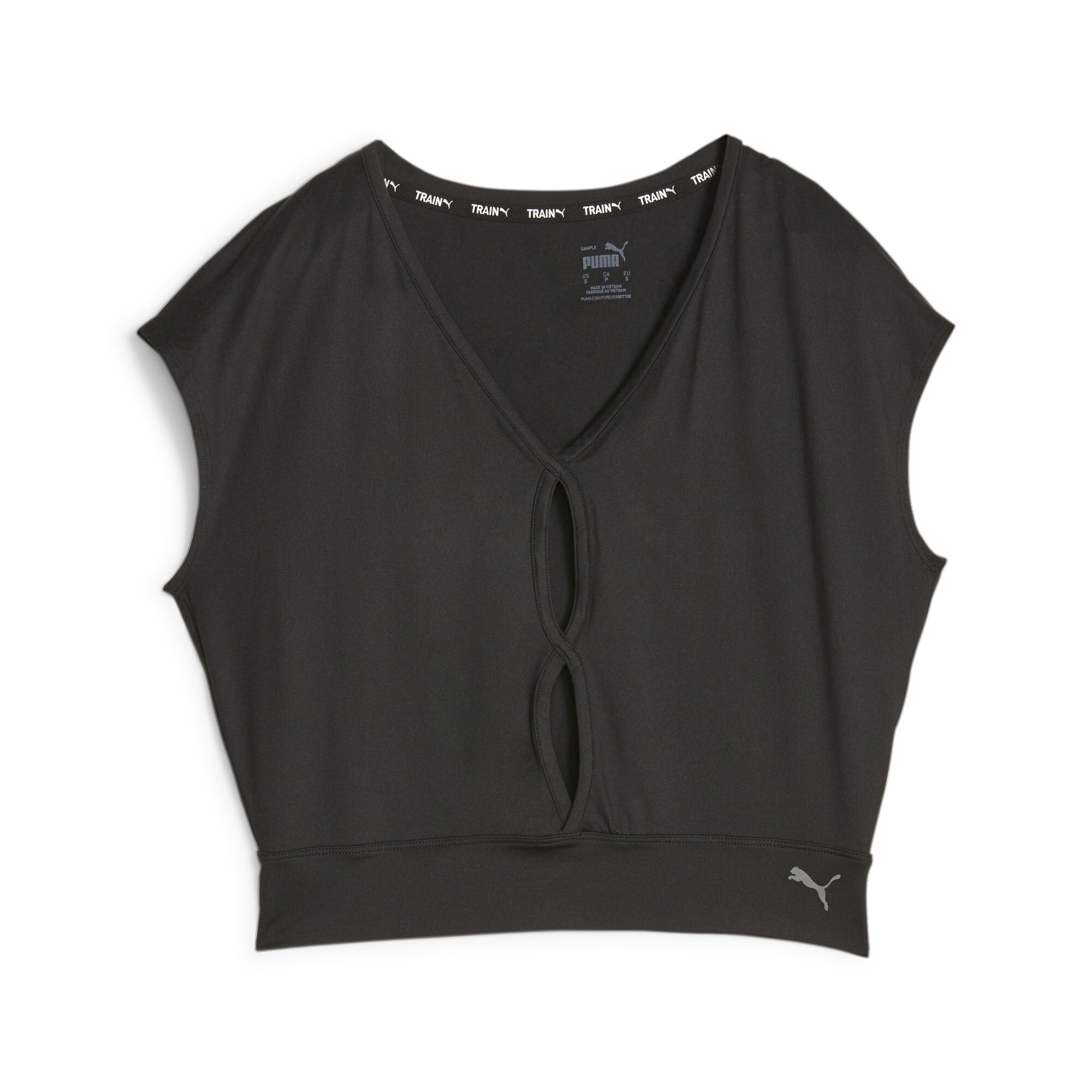 Women's PUMA Studio Yogini Lite Trend Training T-Shirt Women In Black, Size XL