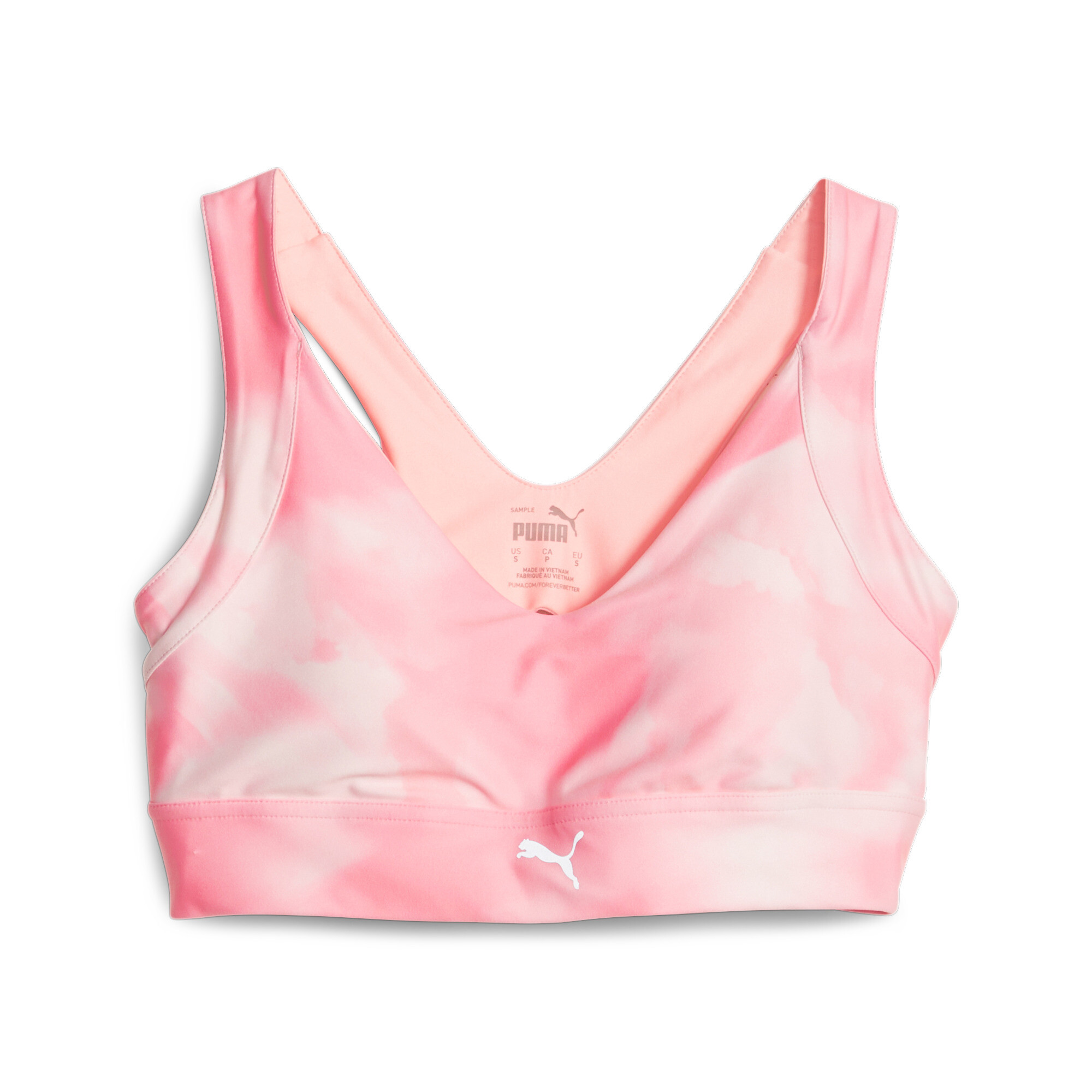 Women's PUMA Printed Ultraform Running Bra Top Women In Pink, Size Medium
