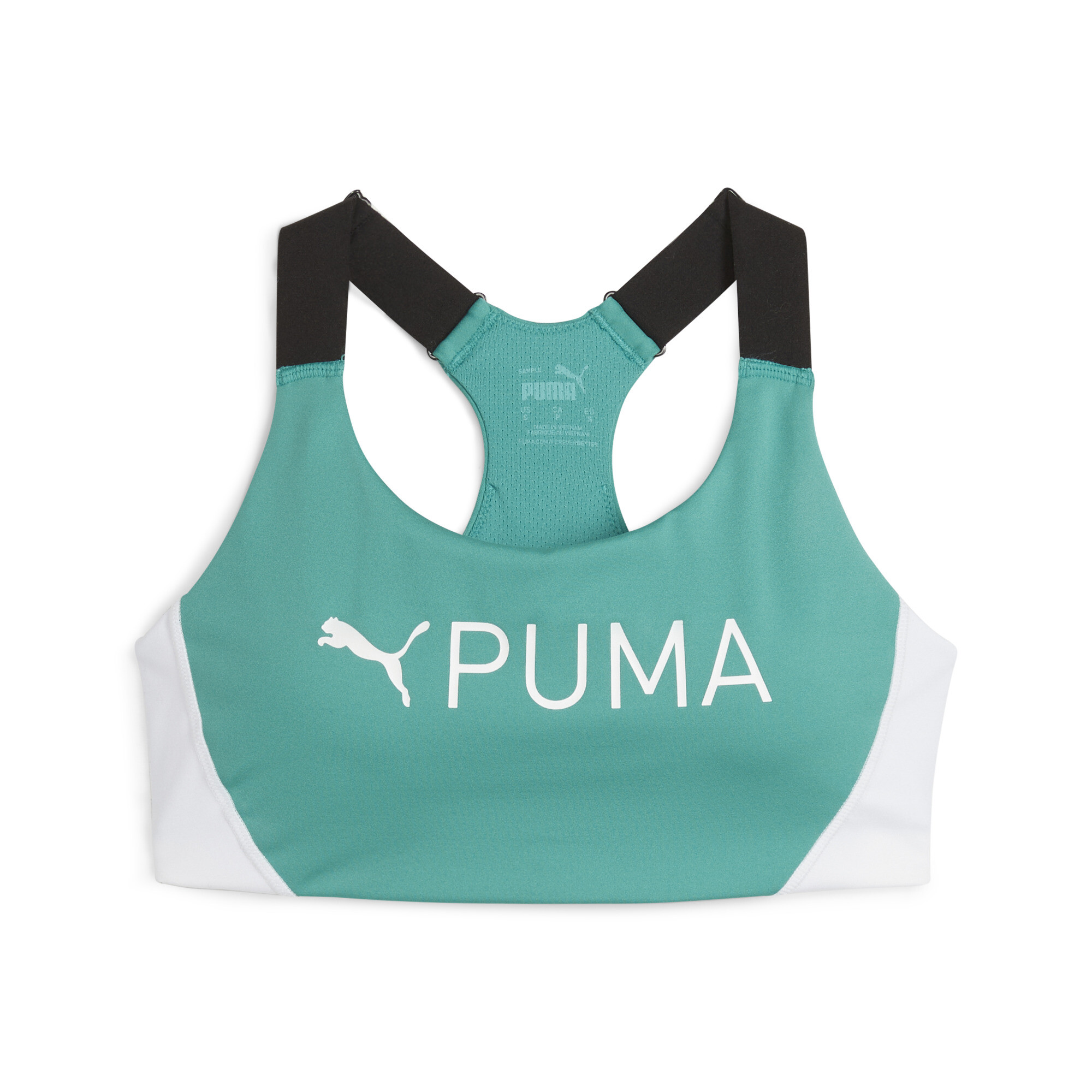 Women's PUMA 4KEEPS EVERSCULPT BRA In Green, Size Small, Polyester