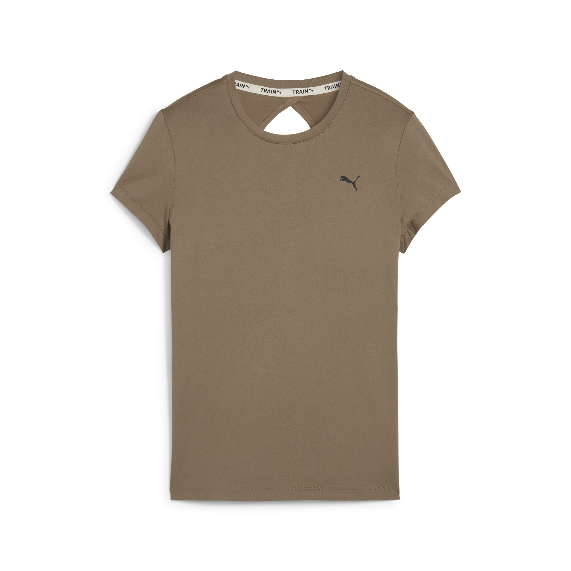 Women's PUMA Studio Sheer Fashion Training T-Shirt In Brown, Size Large, Polyester