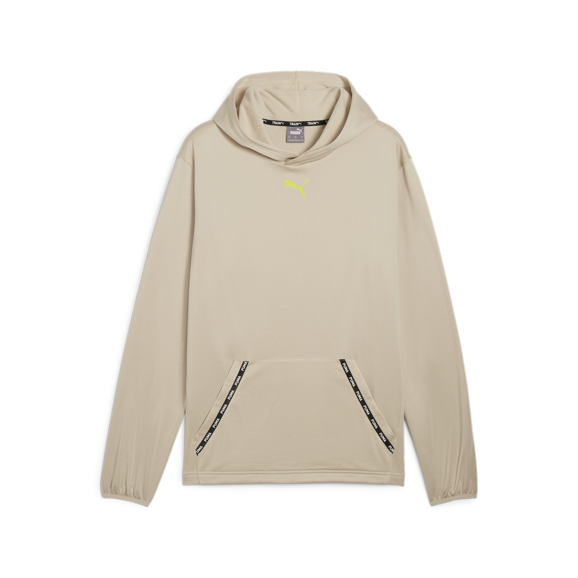 Men's PUMA Fit PWRFleece Hoodie In 100 - Beige, Size XS