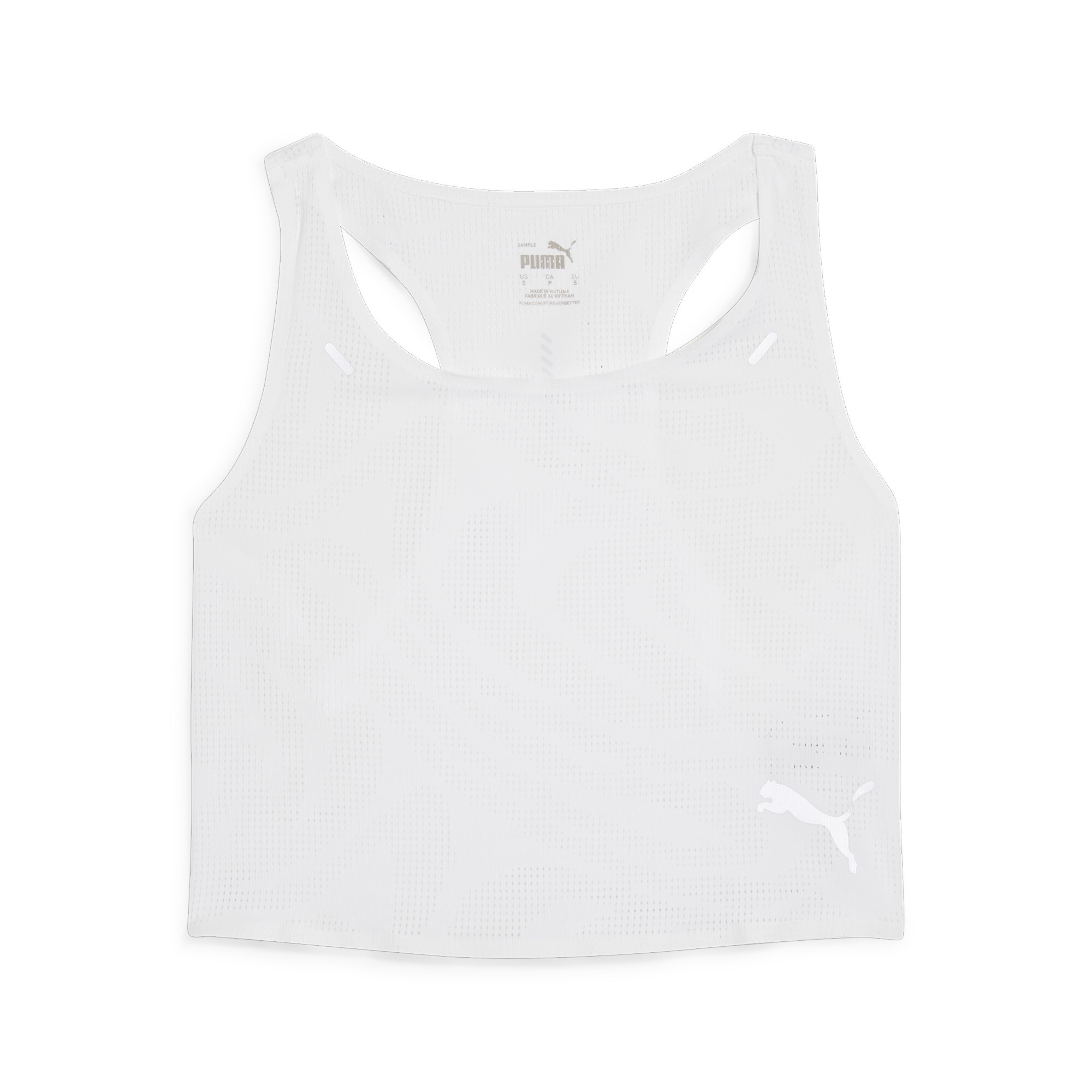 Women's PUMA RUN ULTRASPUN Running Crop Top In White, Size XL
