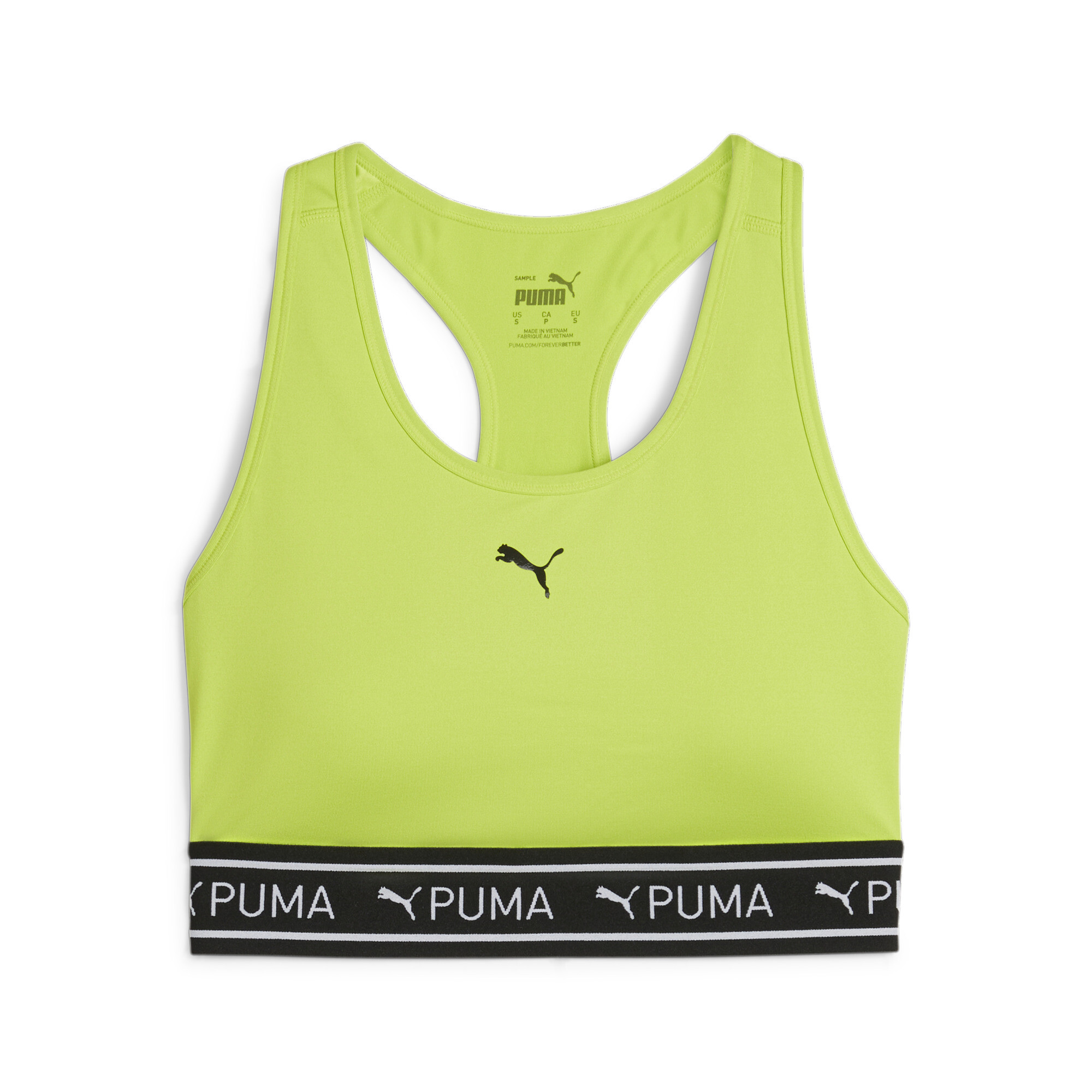 Women's PUMA 4KEEPS Elastic Bra In Green, Size XL