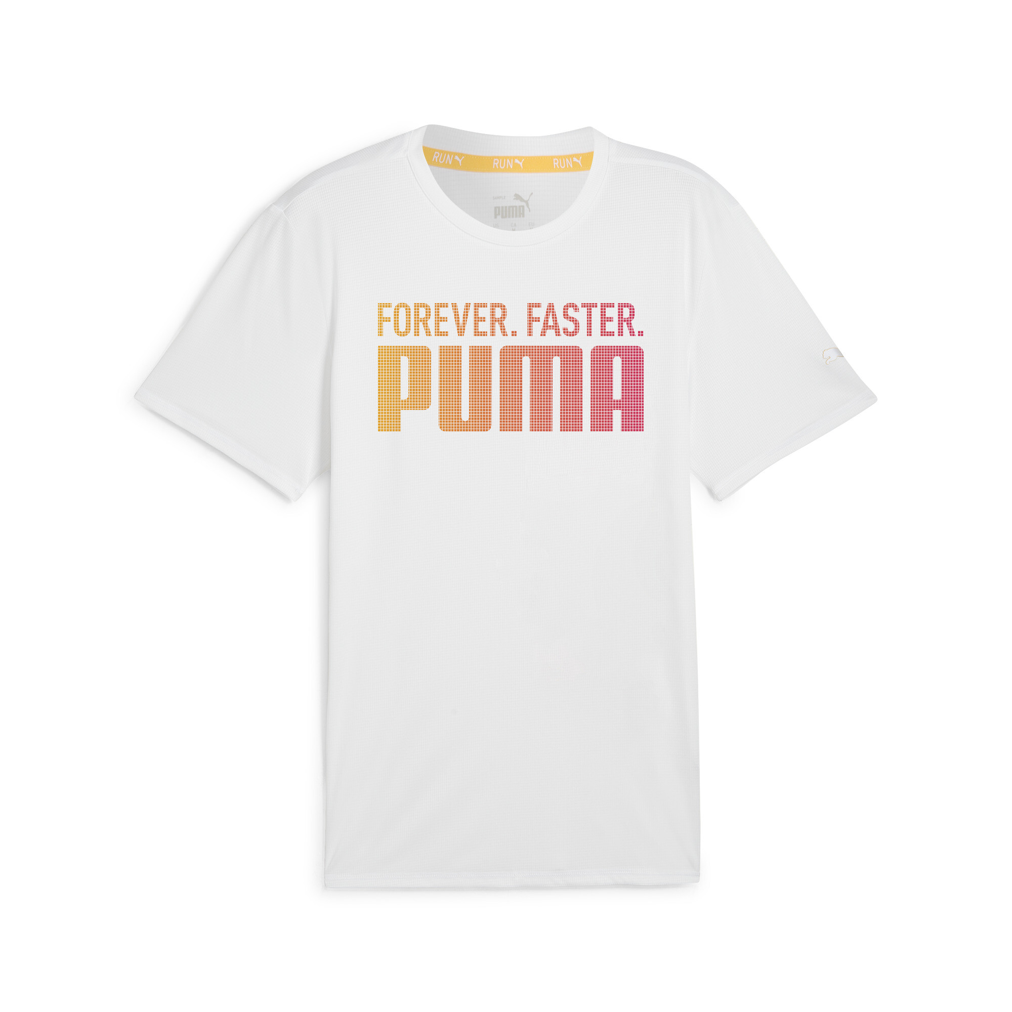 Men's PUMA RUN FAV Forever. Faster. T-Shirt Men In White, Size Medium, Polyester