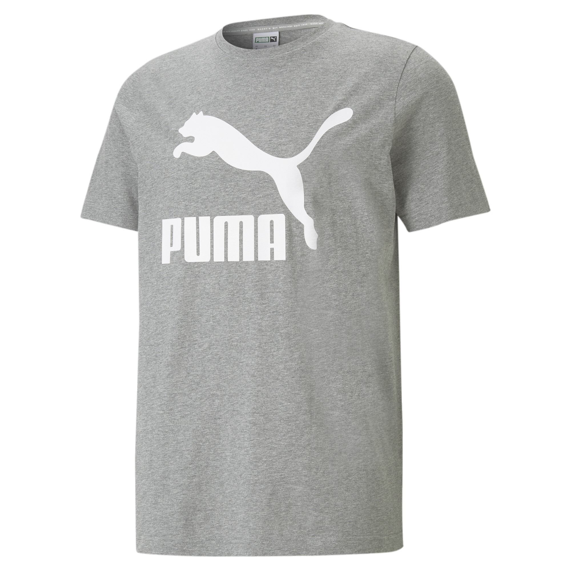 Men's PUMA Classics Logo T-Shirt In Heather, Size Small