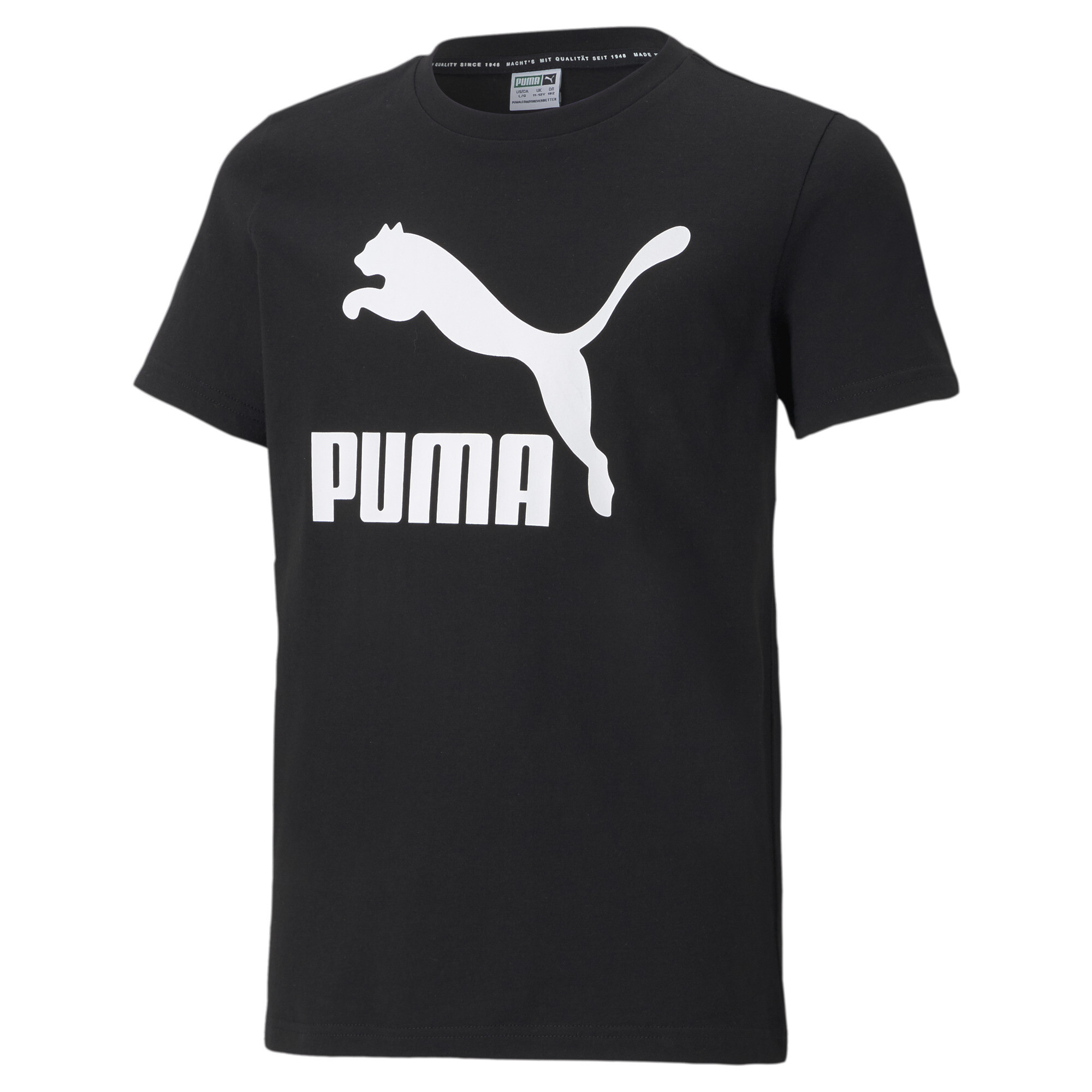 PUMA Classics B T-Shirt In Black, Size 15-16 Youth