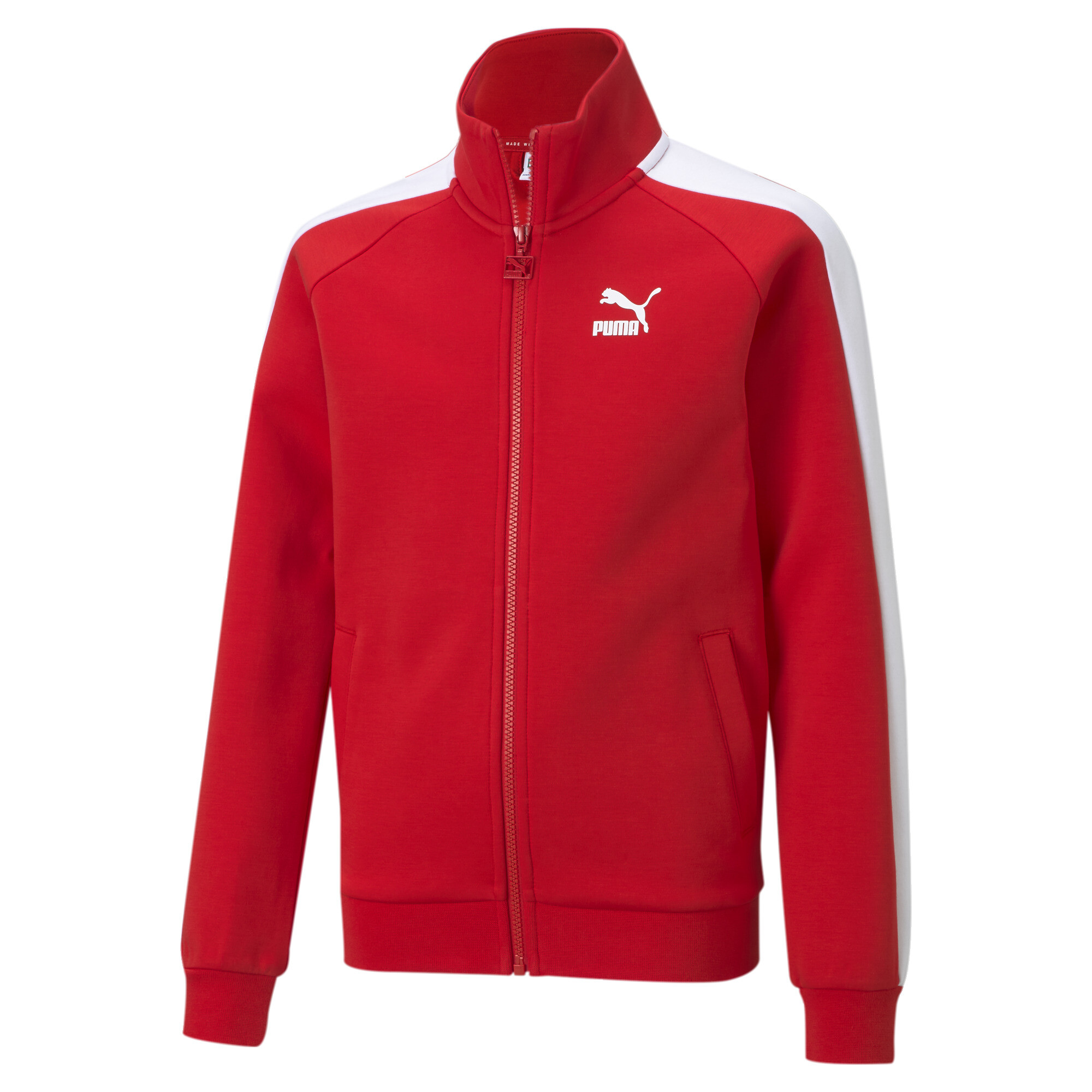 PUMA Iconic T7 Track Jacket In Red, Size 3-4 Youth
