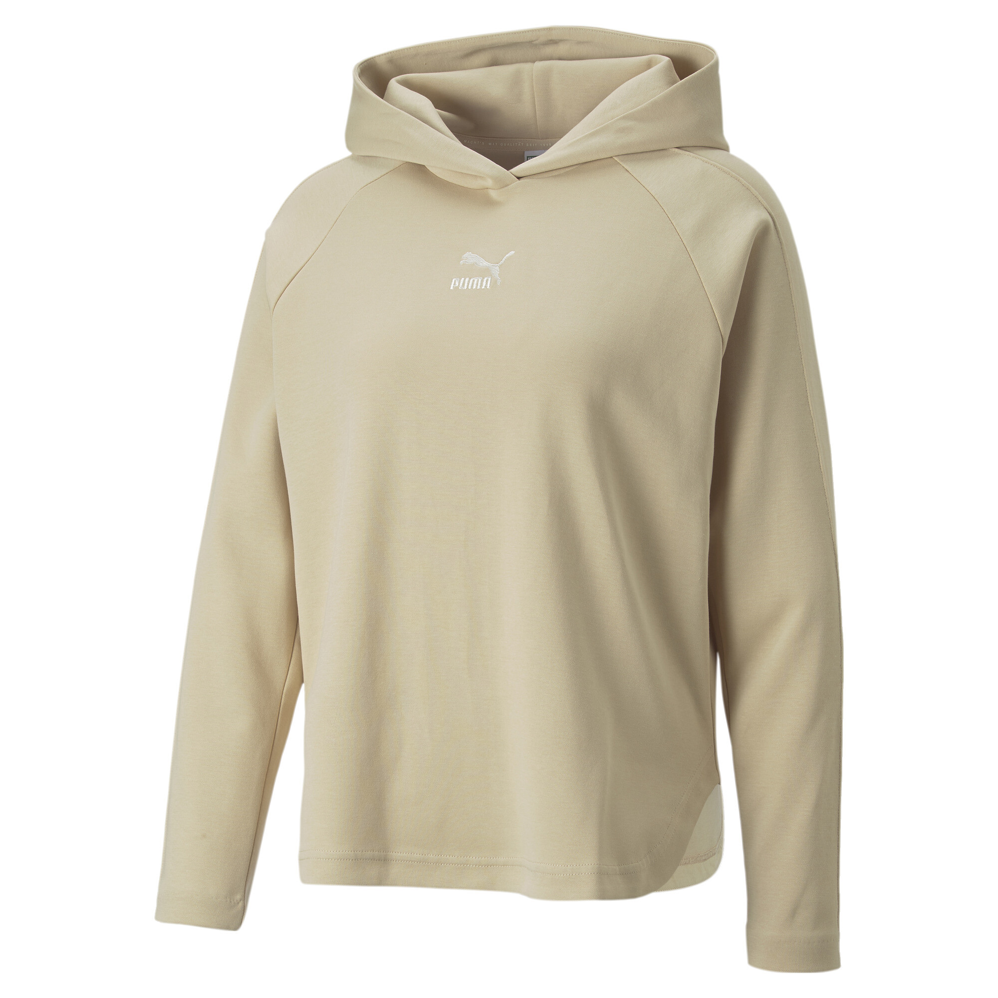 Women's PUMA T7 Relaxed Hoodie Women In Beige, Size XS