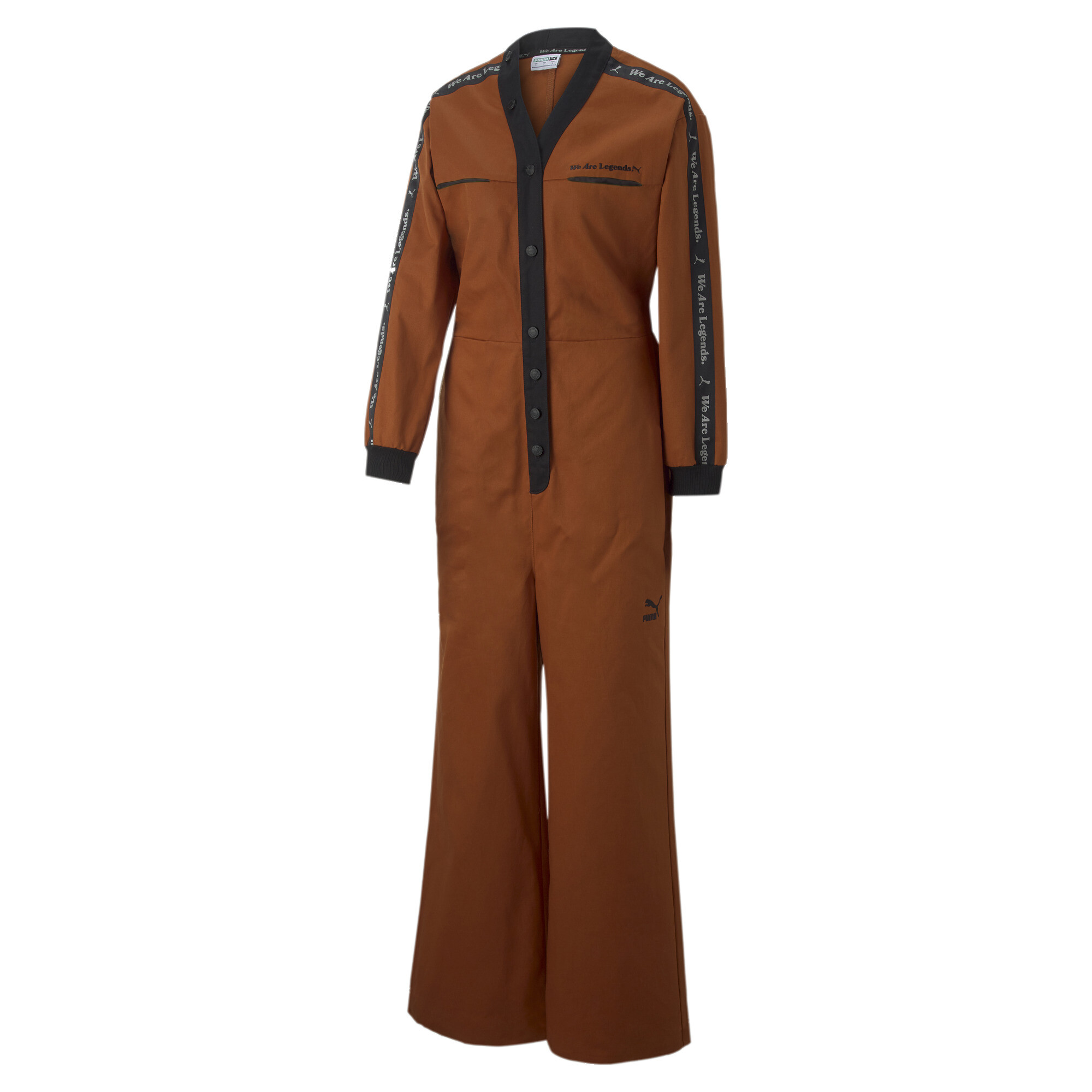Women's PUMA We Are Legends Jumpsuit Women In Brown, Size Large