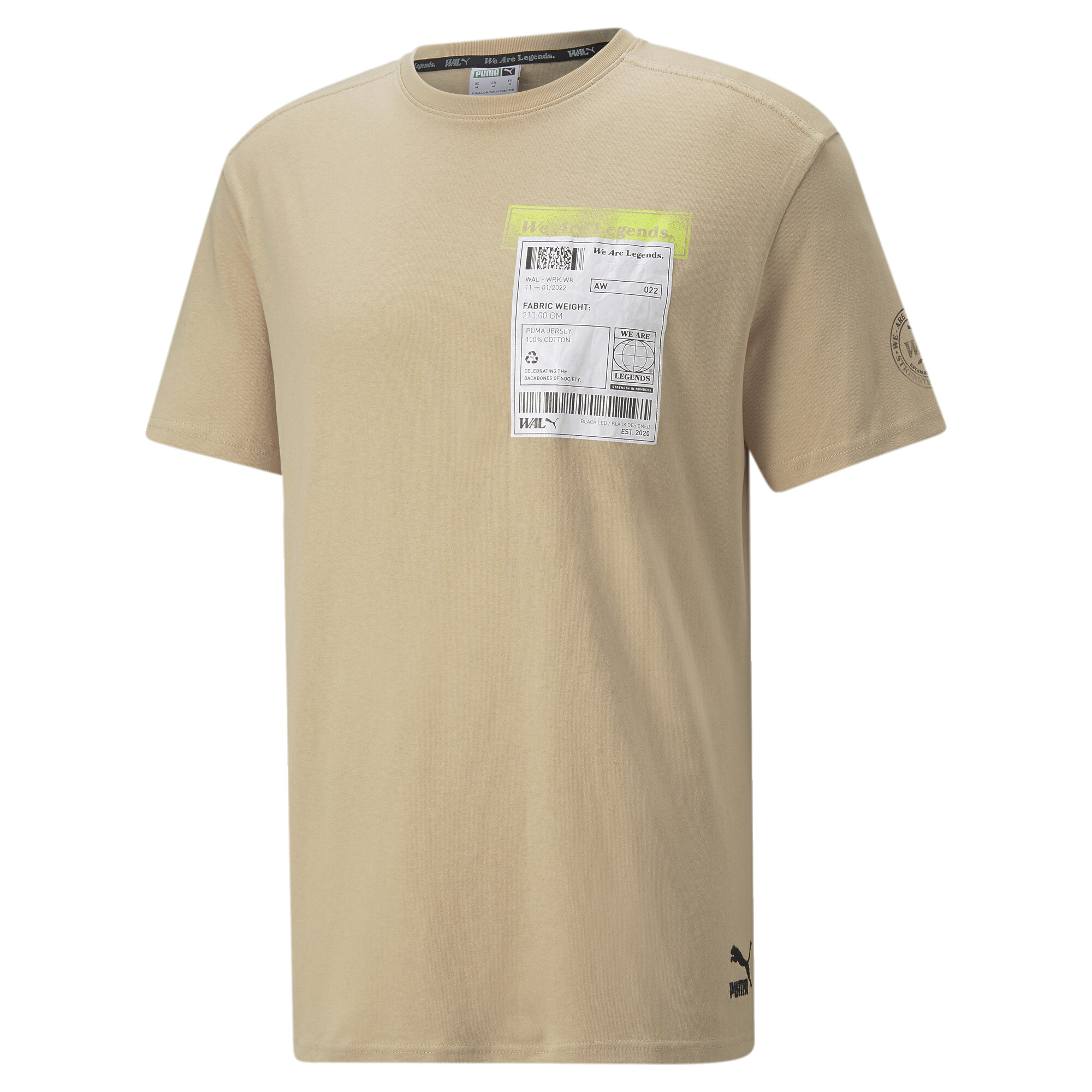 Men's PUMA We Are Legends Relaxed T-Shirt In Beige, Size 2XL