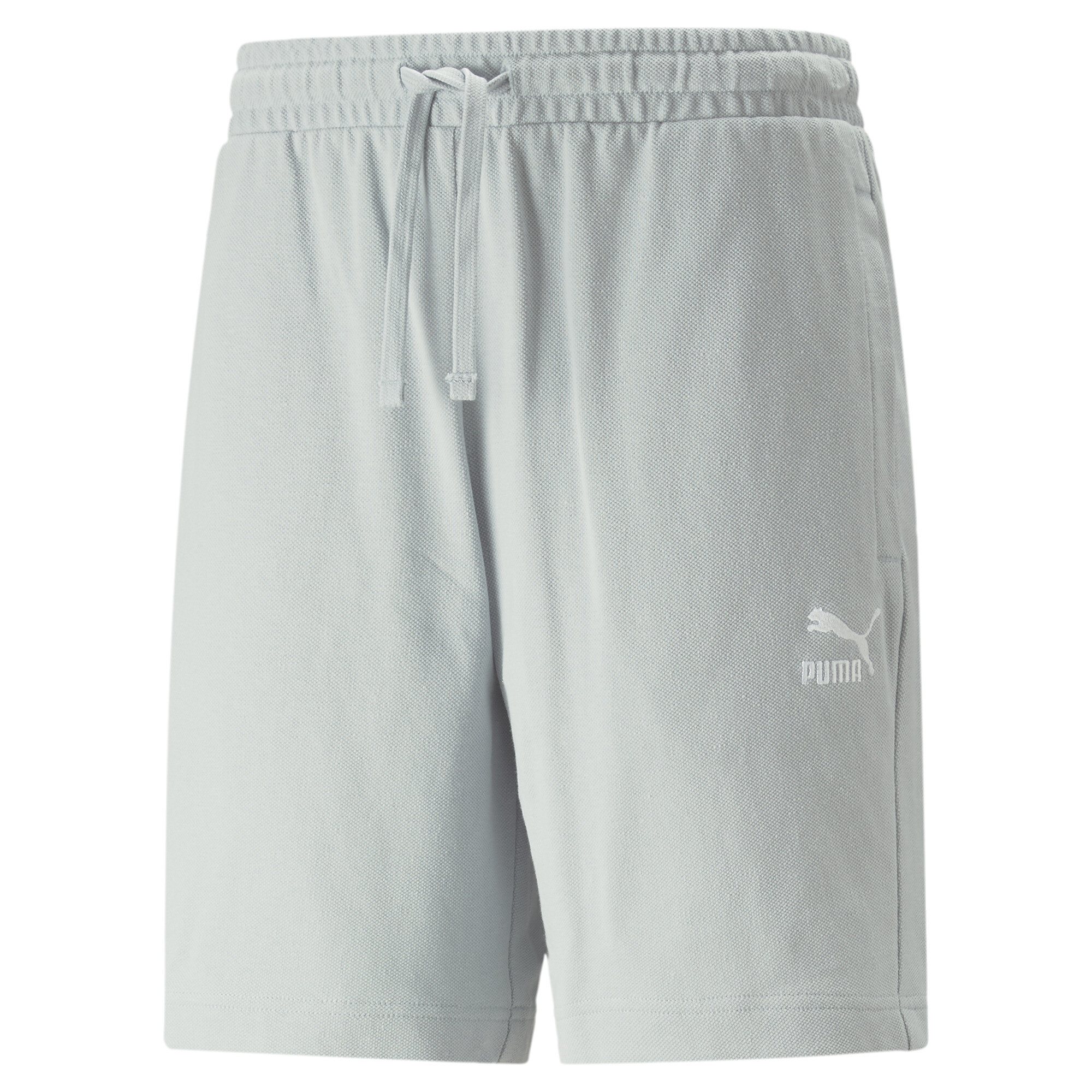 Men's PUMA Classics Pique 8 Shorts Men In Gray, Size XS, Cotton