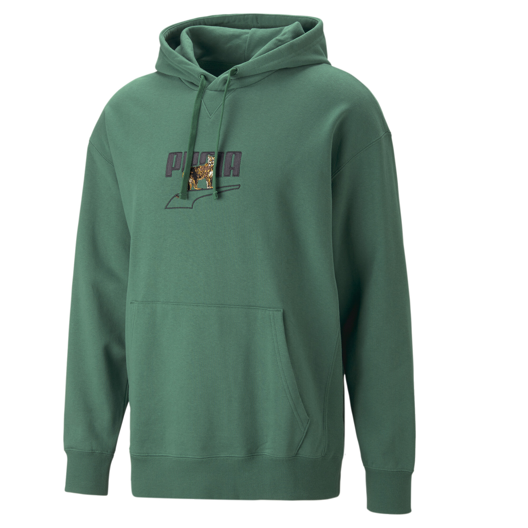 Men's PUMA DOWNTOWN Graphic Hoodie Men In Green, Size XS