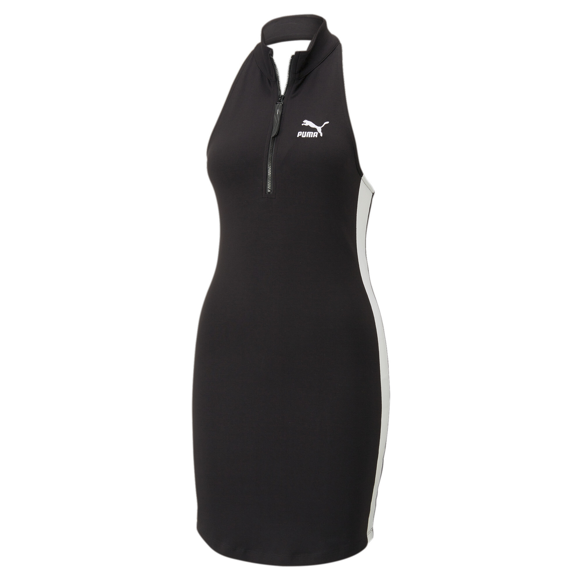 Women's PUMA T7 Half-Zip Mock Neck Dress Women In Black, Size XL