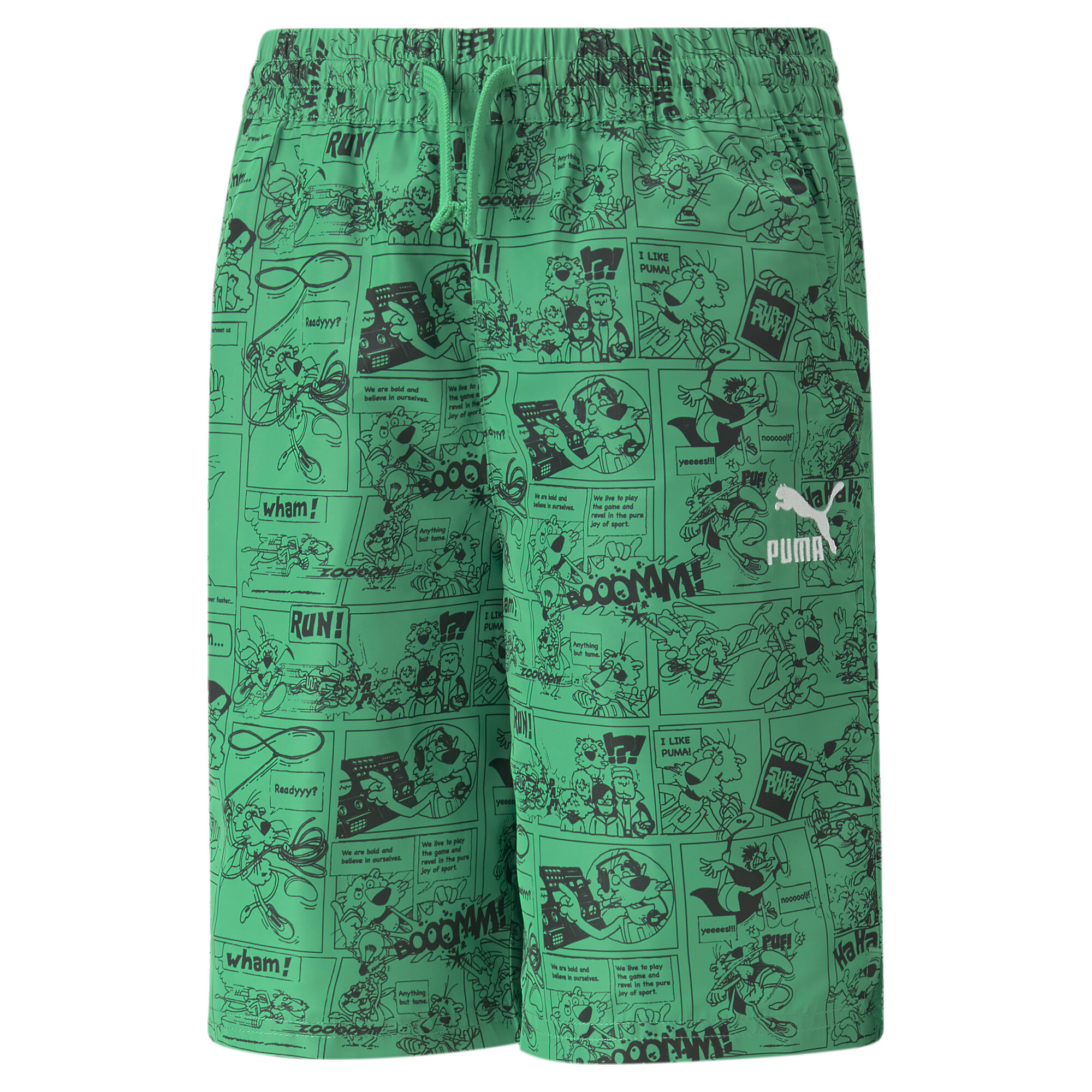 PUMA Classics Super Shorts In Green, Size 3-4 Youth