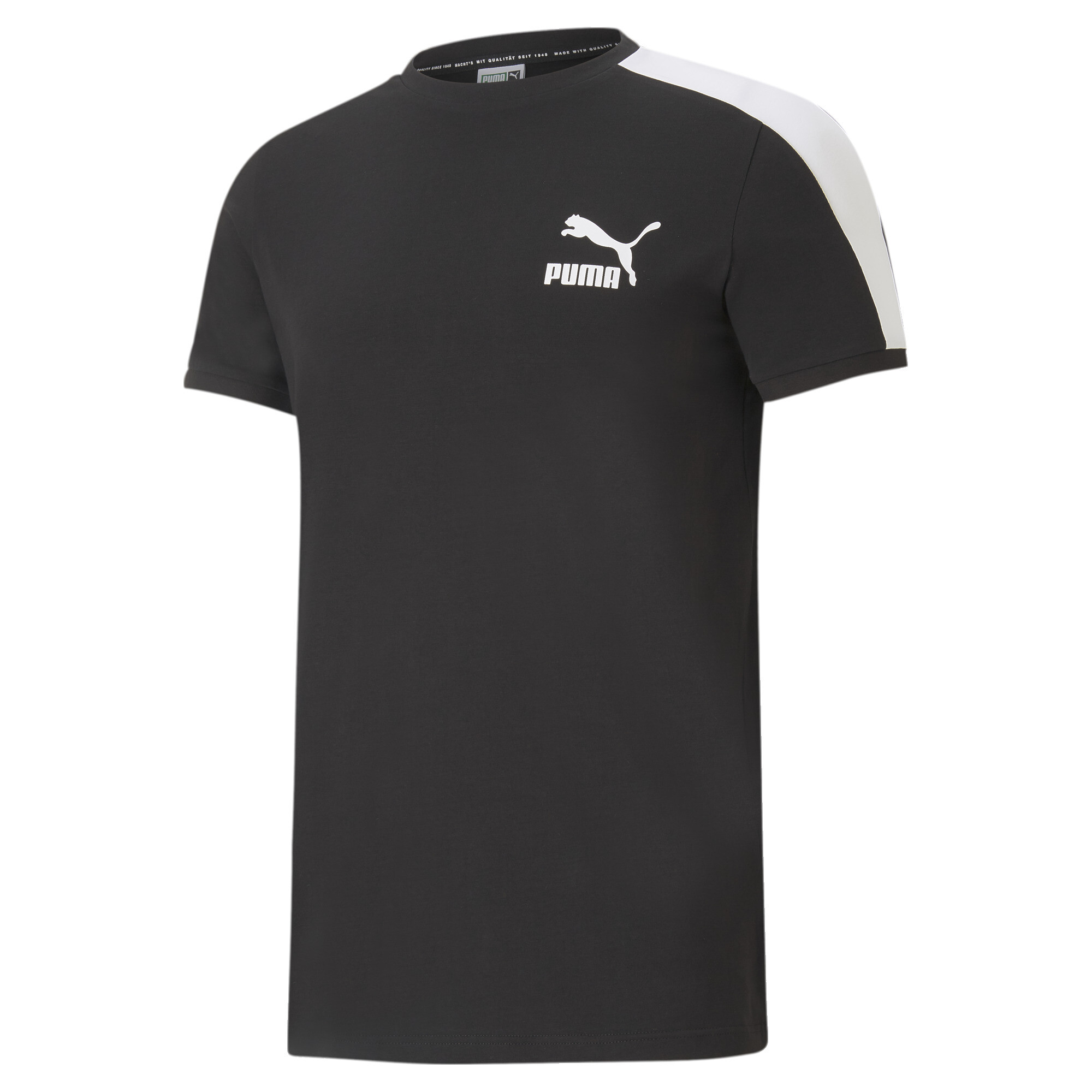 Men's PUMA Iconic T7 T-Shirt In Black, Size Small, Cotton